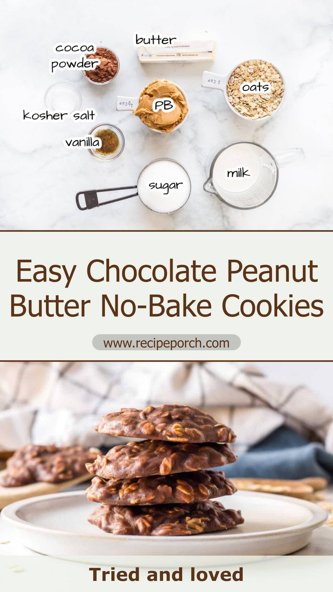 Chocolate Peanut Butter No-Bake Cookies: A Fudgy Make-Ahead Dessert — pin 2