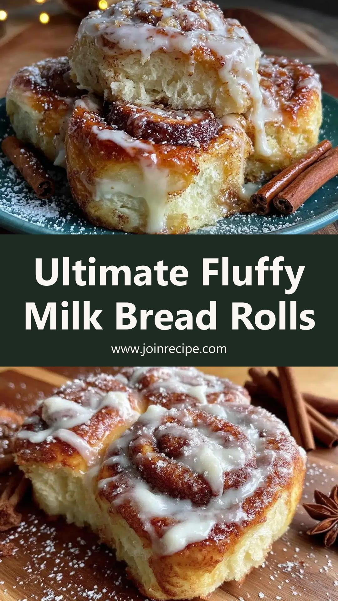 Fluffy Japanese Milk Bread Cinnamon Rolls with Cream Cheese Icing — pin 3