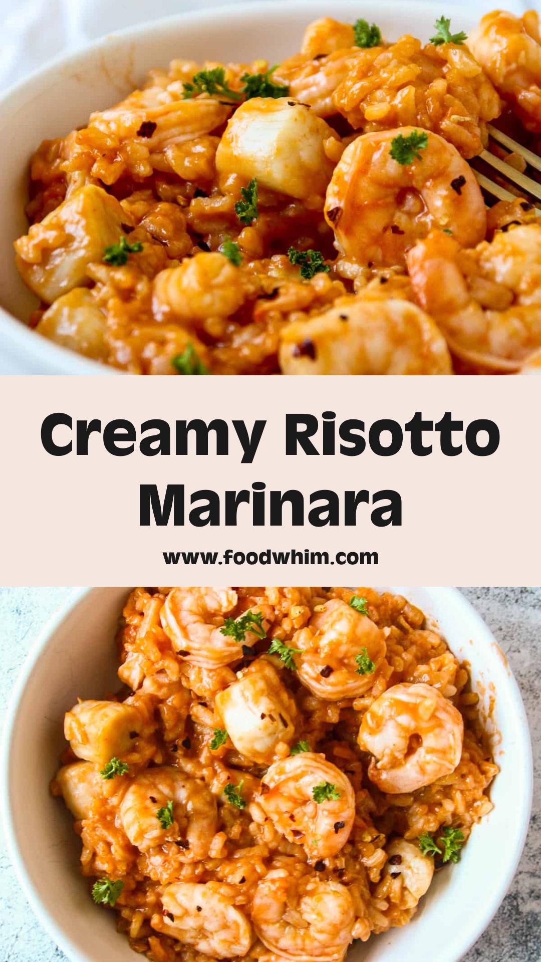 Risotto Marinara with Creamy Tomato Rice, Shrimp, and Scallops — pin 2