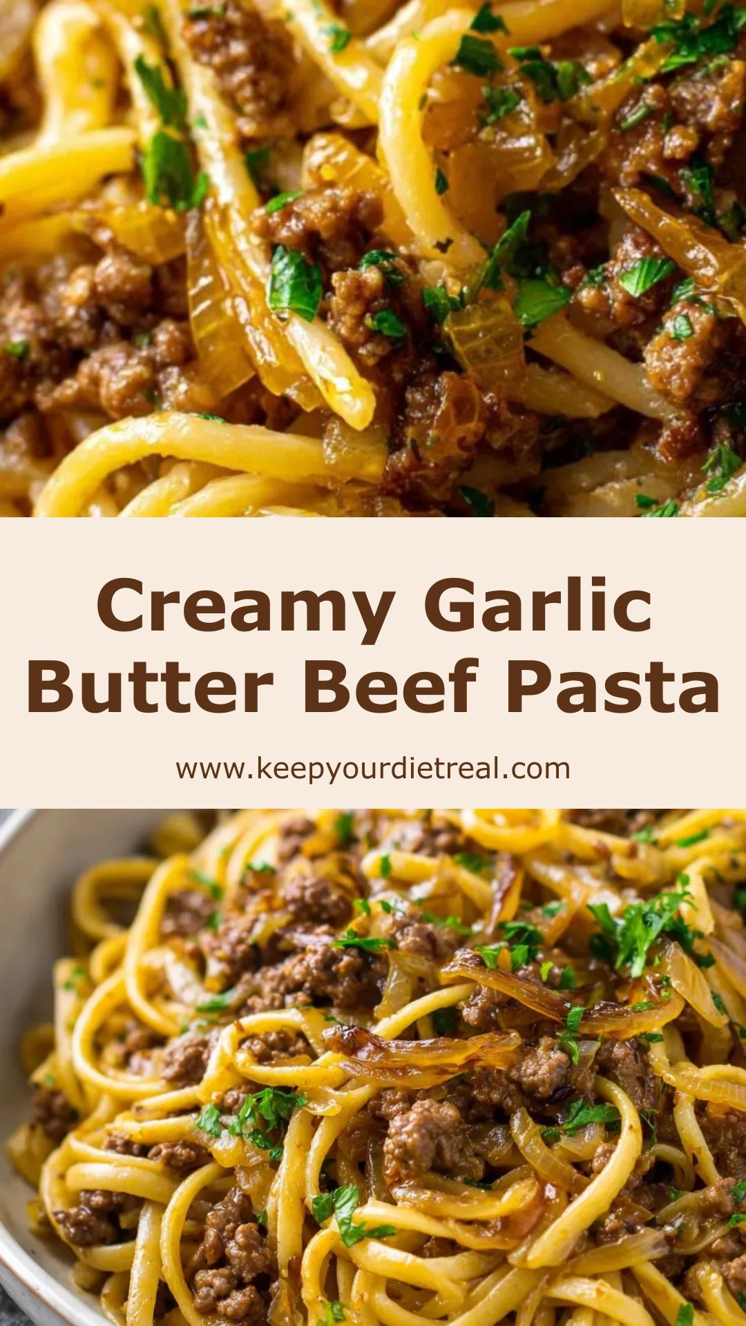 Garlic Butter Beef Pasta with Creamy Parmesan Sauce — pin 3