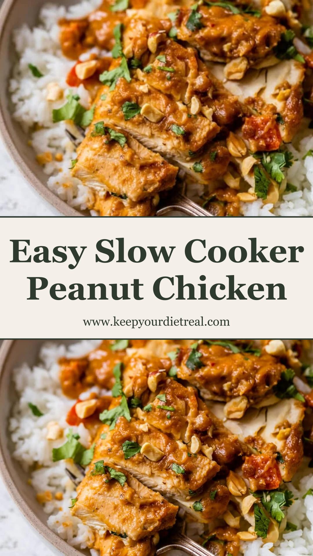 Slow Cooker Peanut Chicken With Thai-Inspired Peanut Sauce — pin 3
