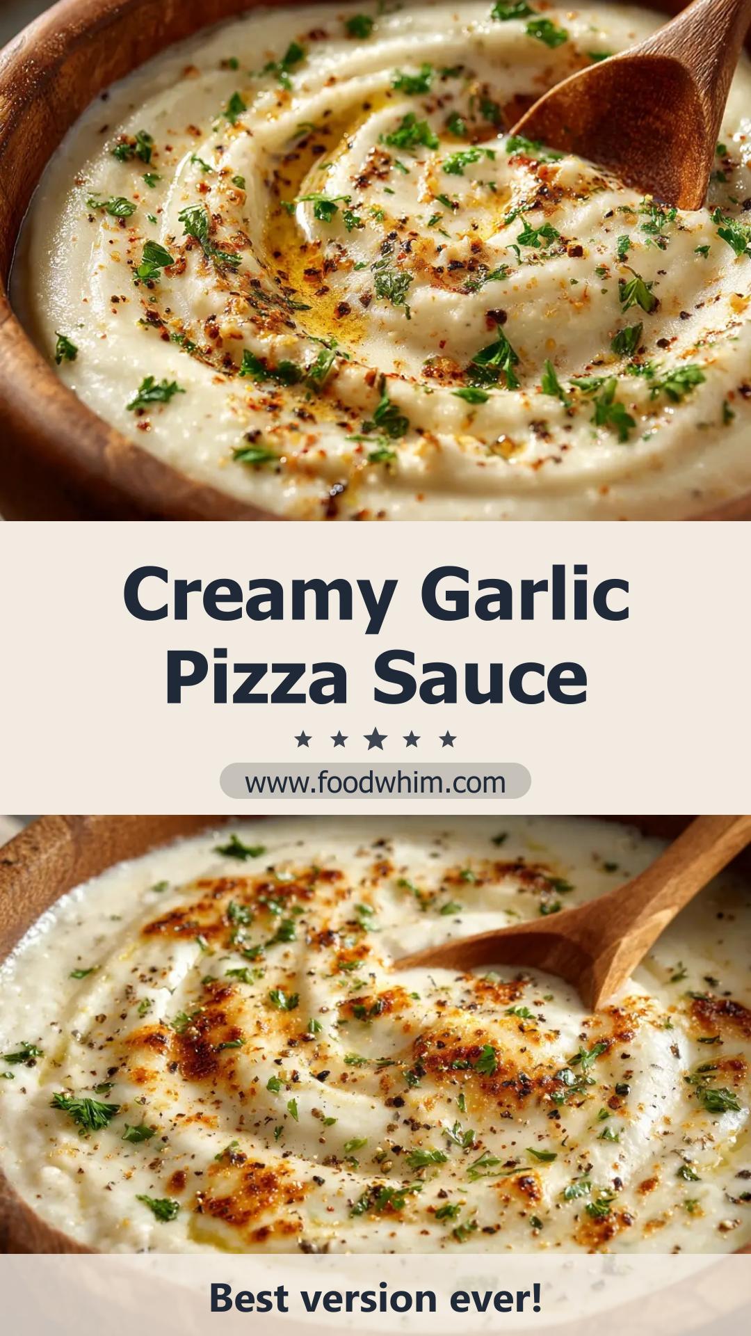 Garlic Sauce for Pizza with Parmesan and Fresh Garlic — pin 2