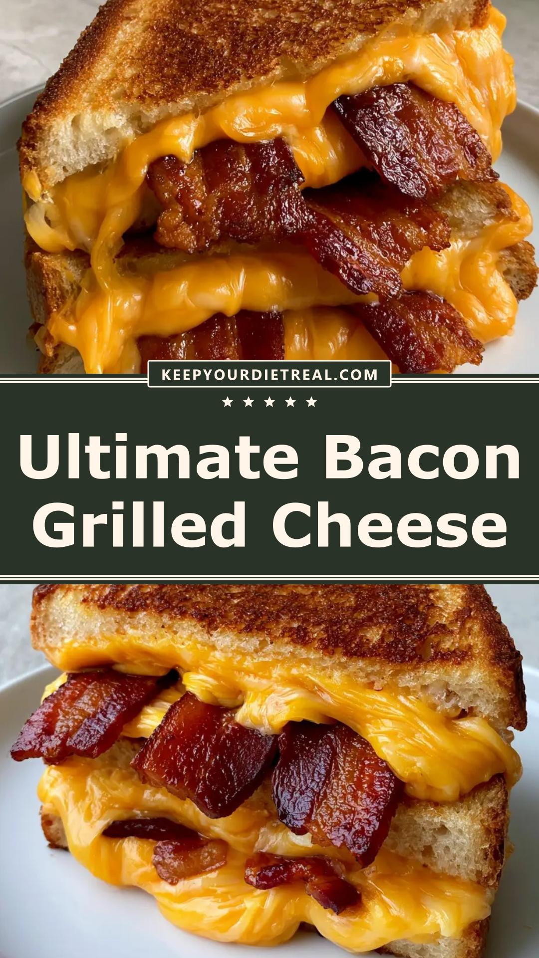 Bacon Grilled Cheese Sandwich with Crispy Sourdough and Sharp Cheddar — pin 1