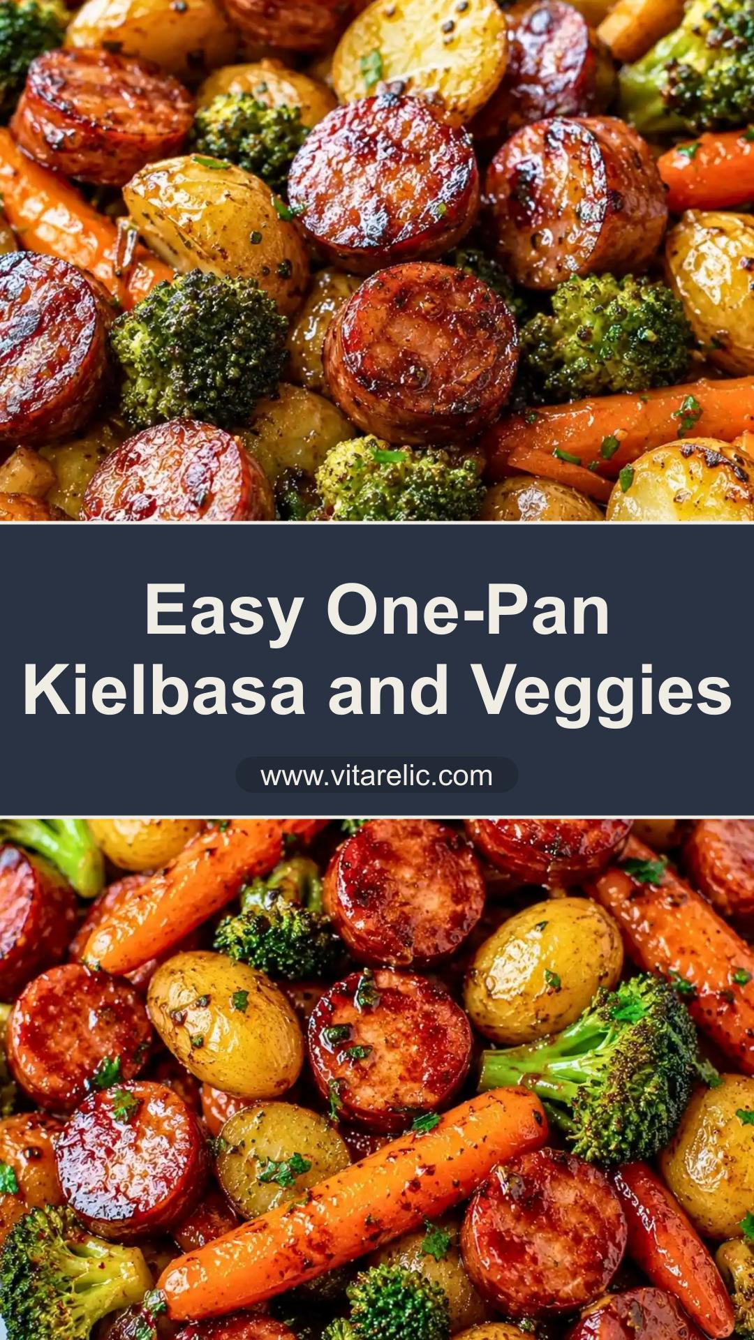 One-Pan Honey Garlic Kielbasa and Veggies with Roasted Potatoes — pin 2