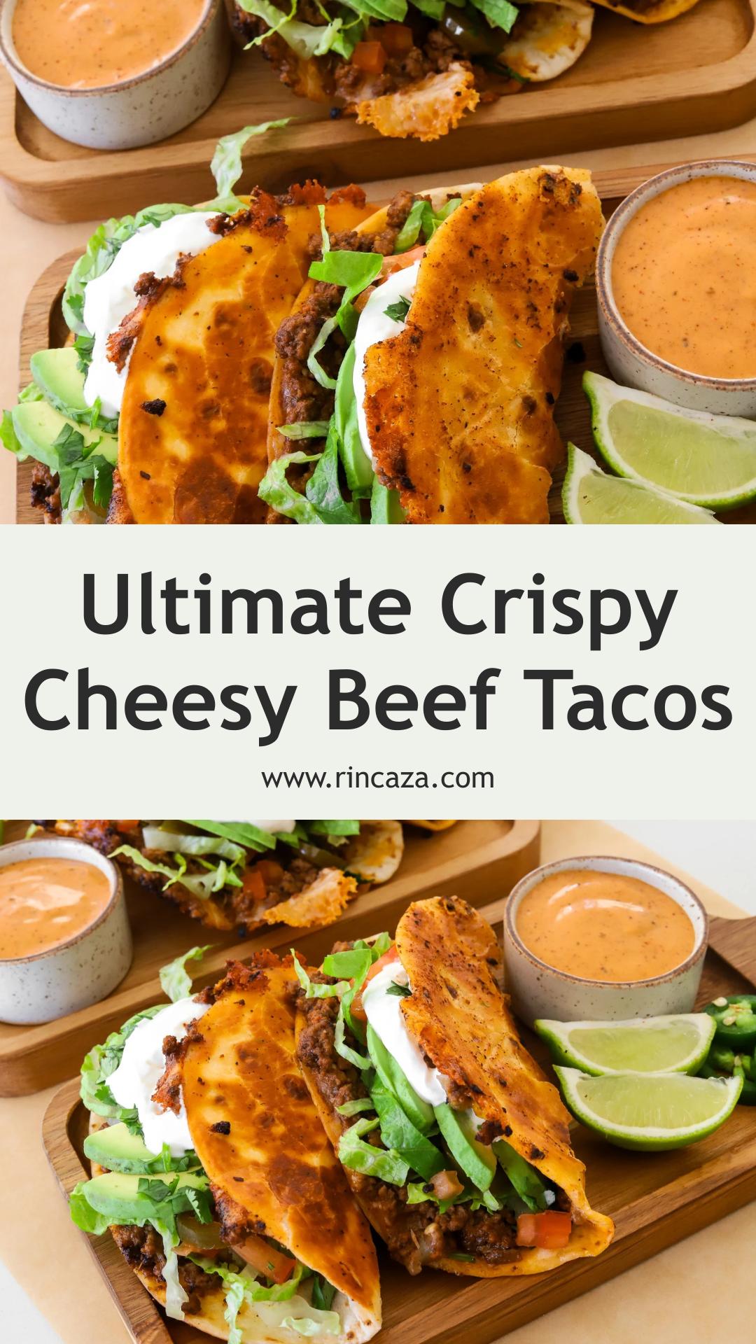 Crispy Cheesy Ground Beef Tacos with Monterey Jack Cheese — pin 2