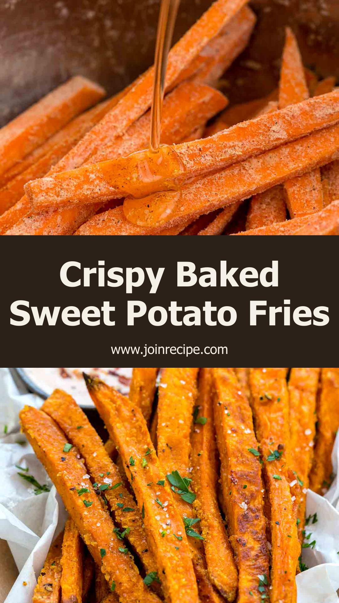 Baked Sweet Potato Fries with Crispy Potato Starch Coating — pin 1