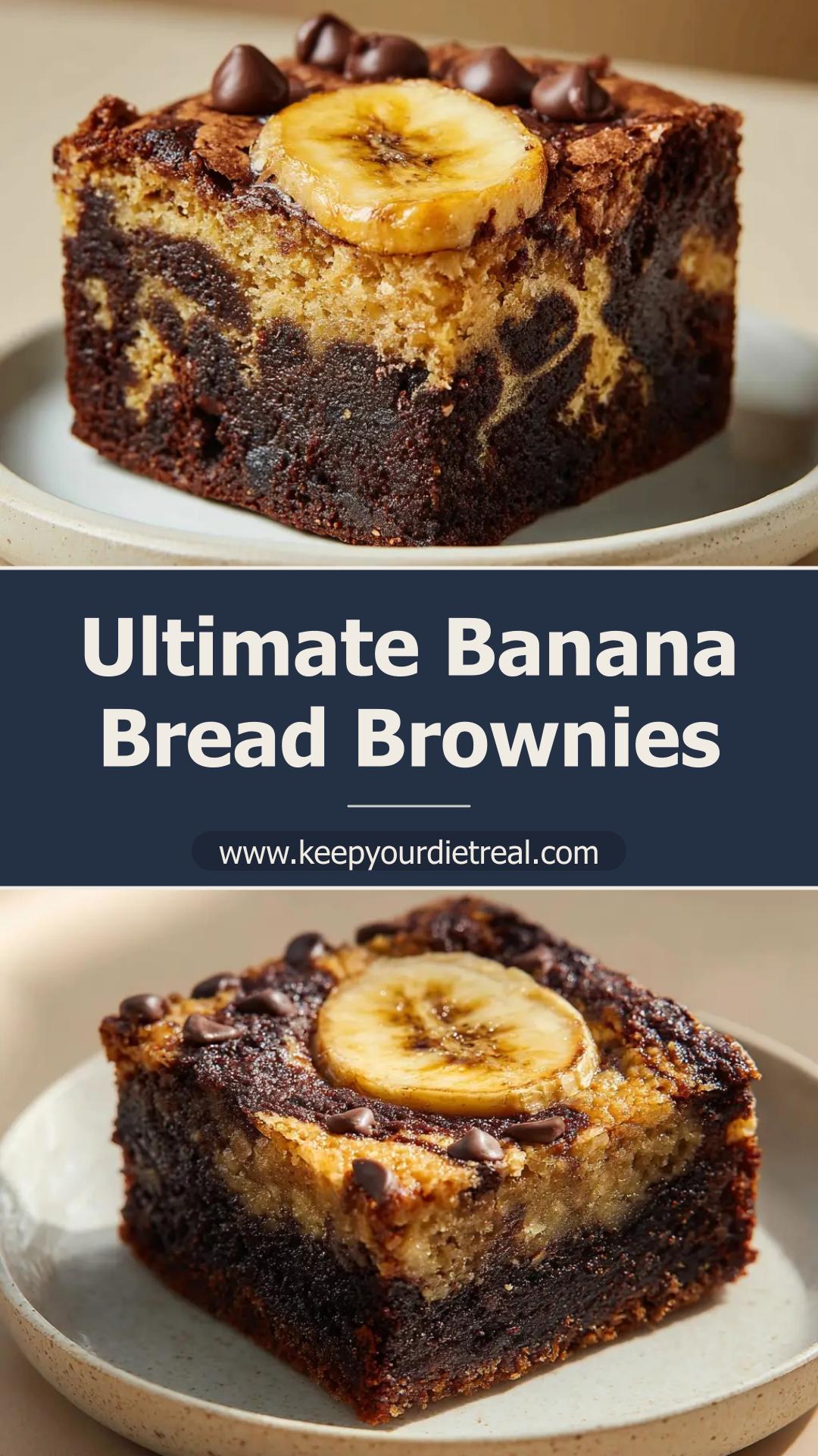 Banana Bread Brownies: Marbled Chocolate Dessert — pin 2