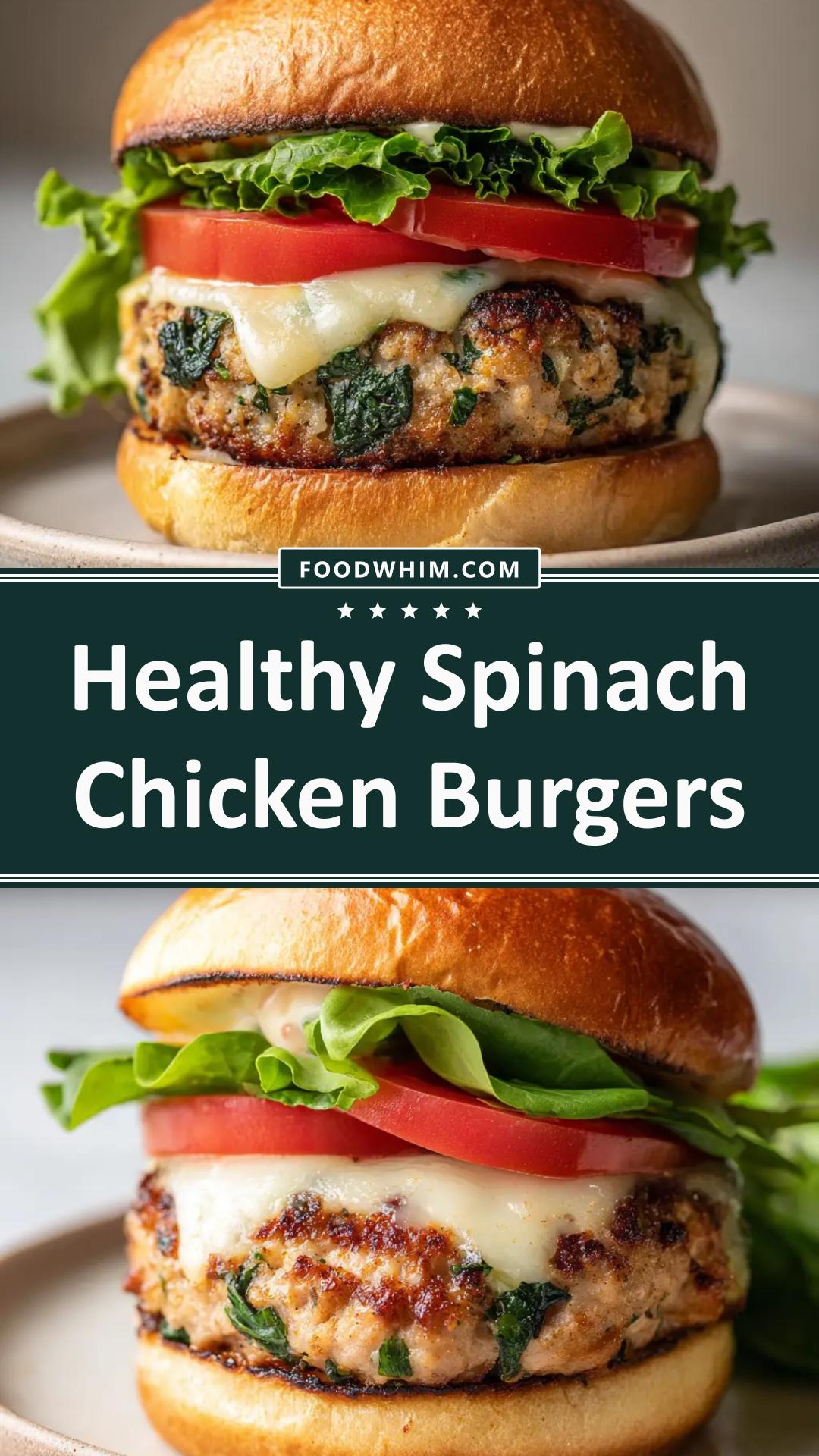 Spinach Chicken Burgers with Oozing Cheddar Pockets — pin 2
