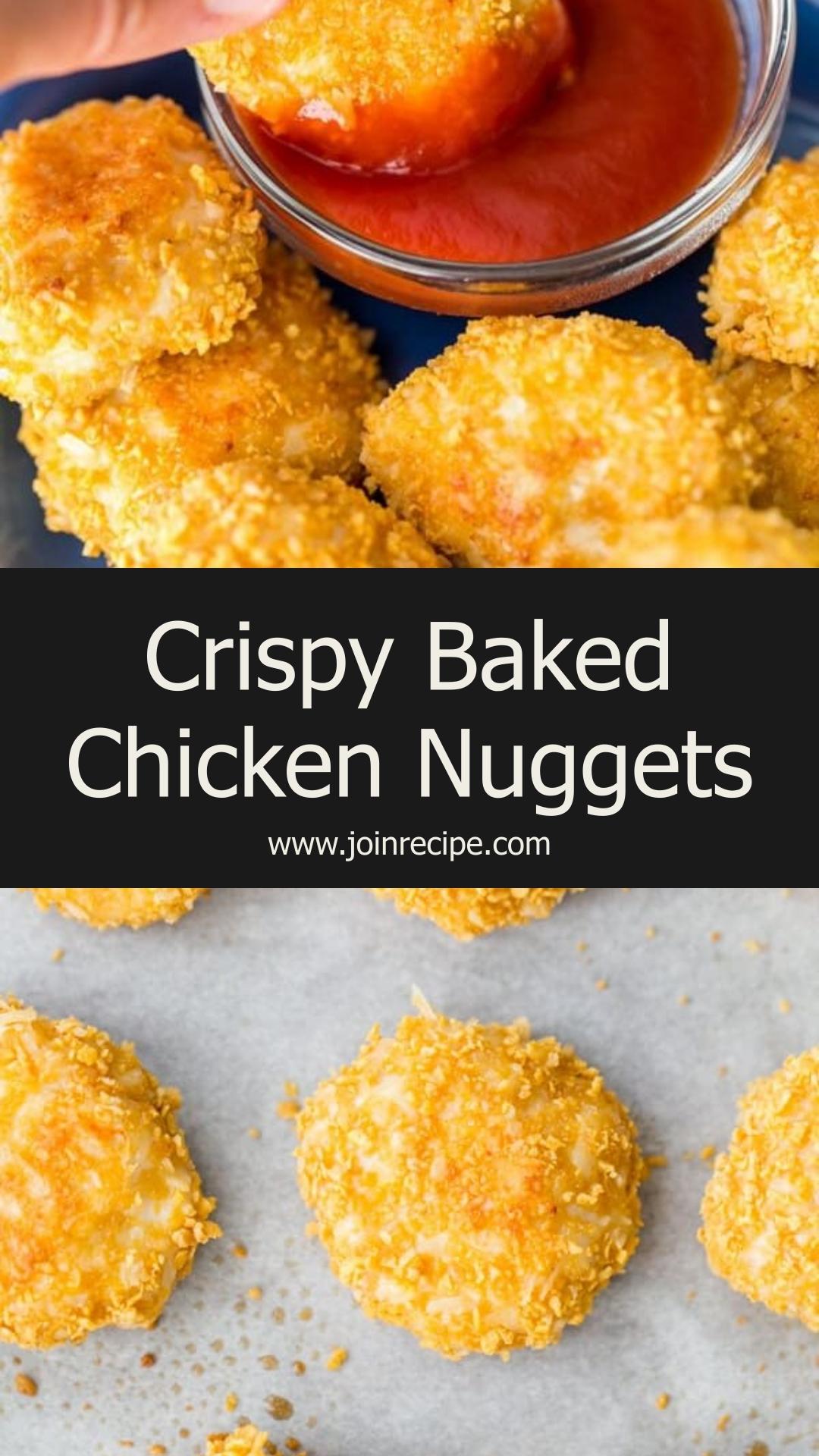 Baked Chicken Nuggets with Crisp Parmesan Corn Flake Crust — pin 1