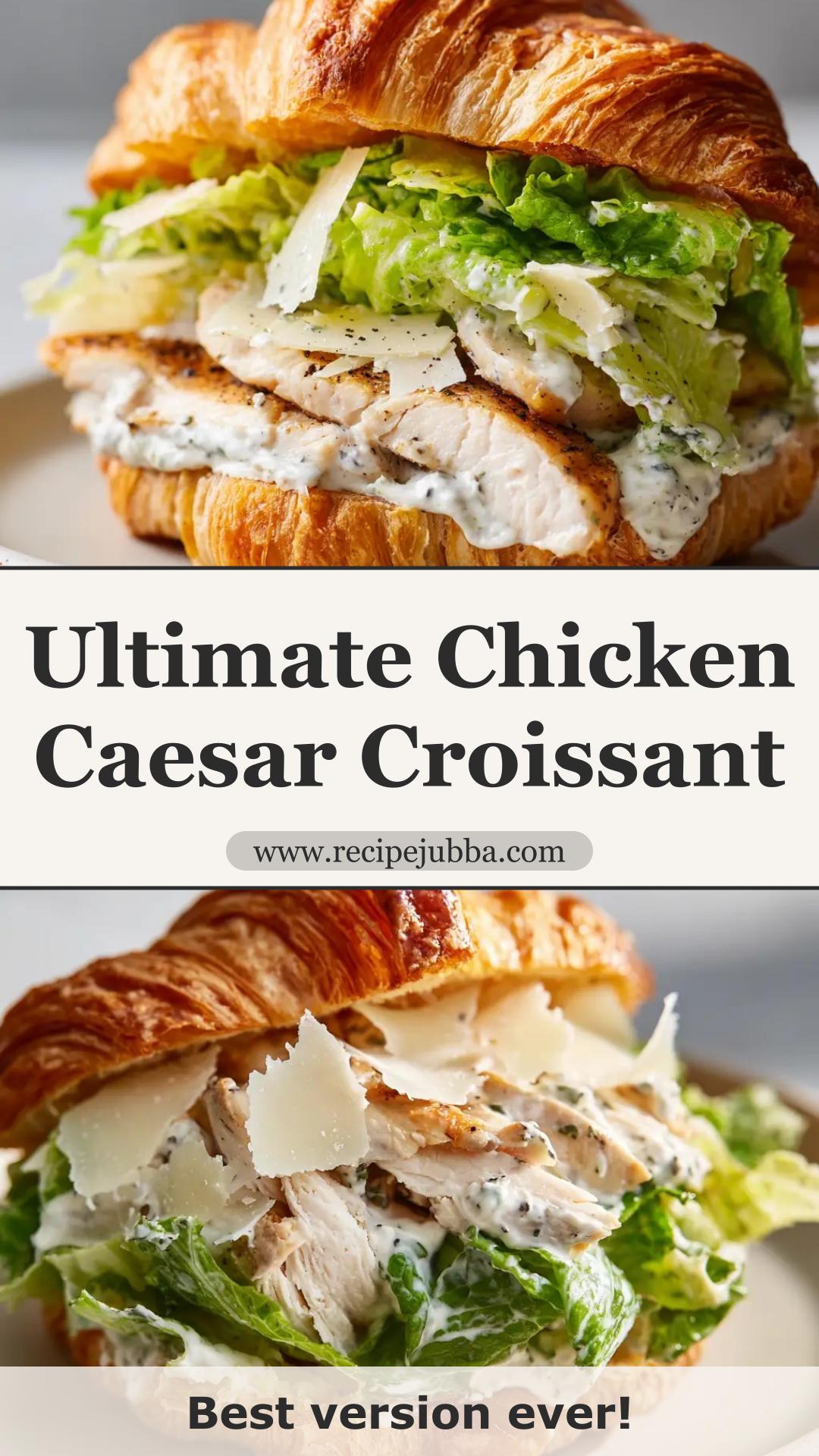 Chicken Caesar Croissant Sandwich With Shaved Parmesan — pin 1