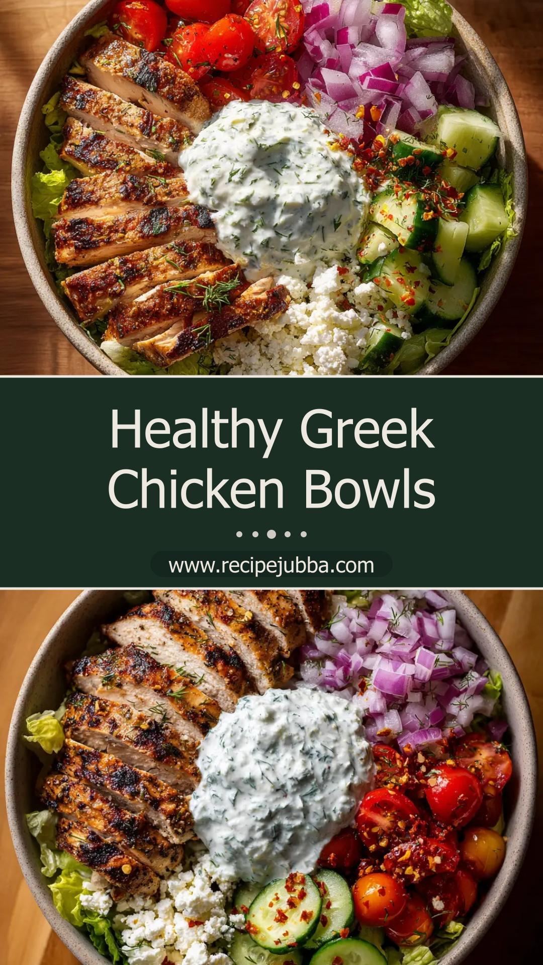 Greek Chicken Bowls with Quinoa and Homemade Tzatziki — pin 2