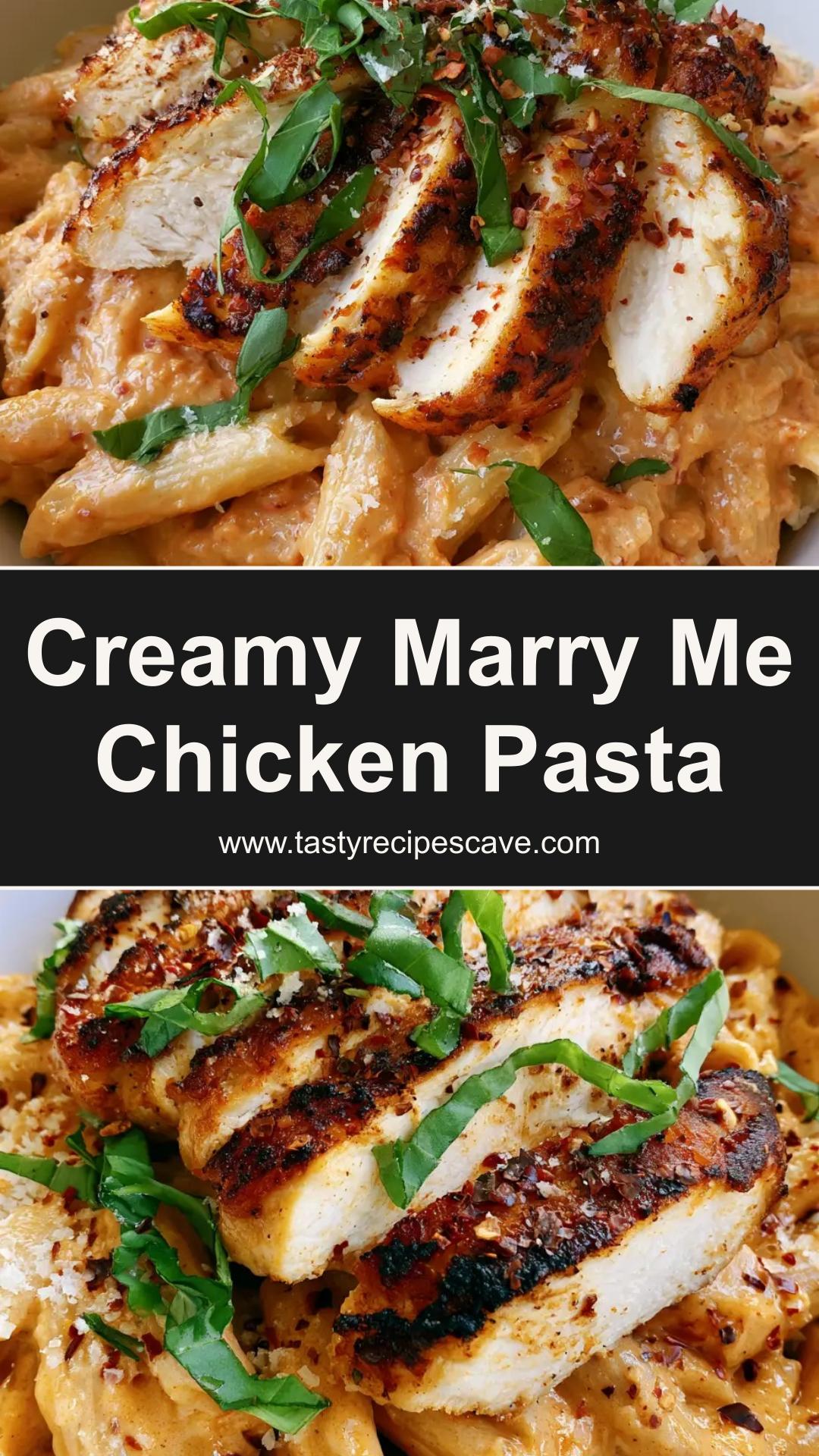 Marry Me Chicken Pasta with Glossy Sun-Dried Tomato Cream Sauce — pin 2