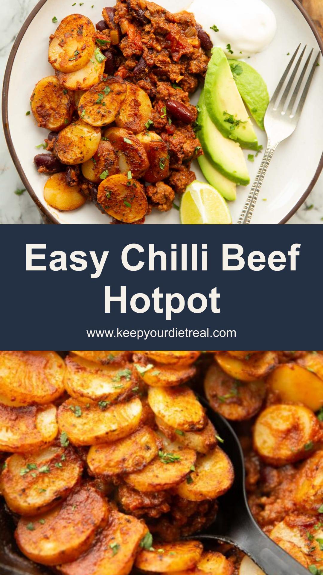Chilli Beef Hotpot with Tender Baby Potato Topping — pin 1