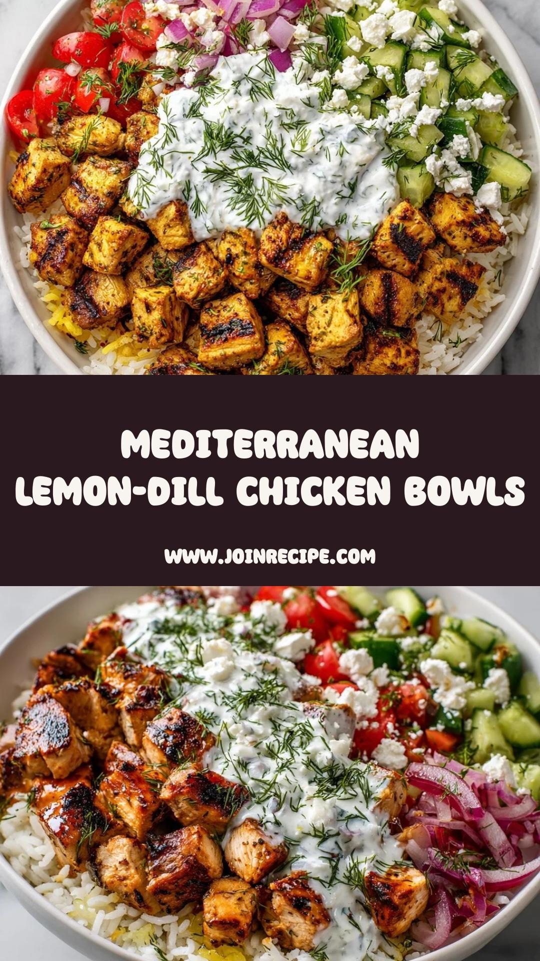 Mediterranean Lemon-Dill Chicken Bowls with Creamy Tzatziki — pin 2