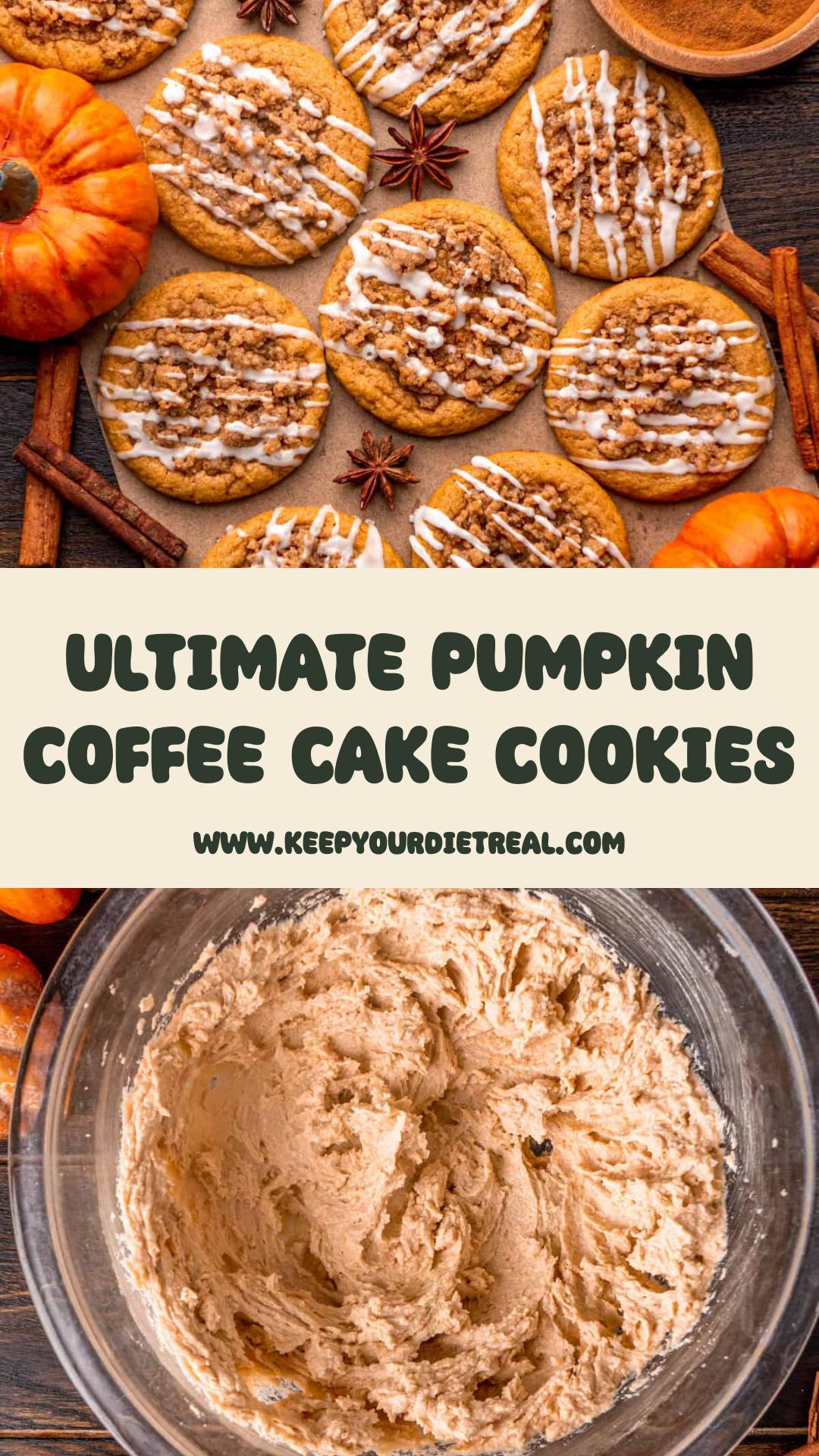 Pumpkin Coffee Cake Cookies with Crunchy Brown Sugar Streusel — pin 1