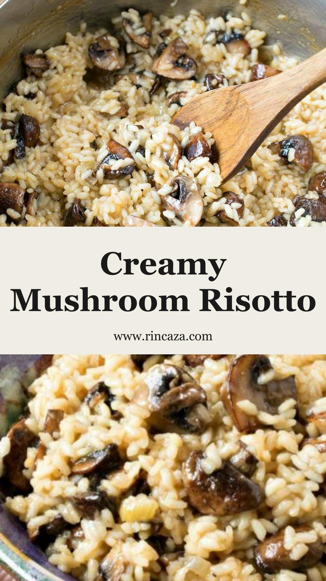 Mushroom Risotto with Creamy Arborio Rice and Parmesan — pin 2