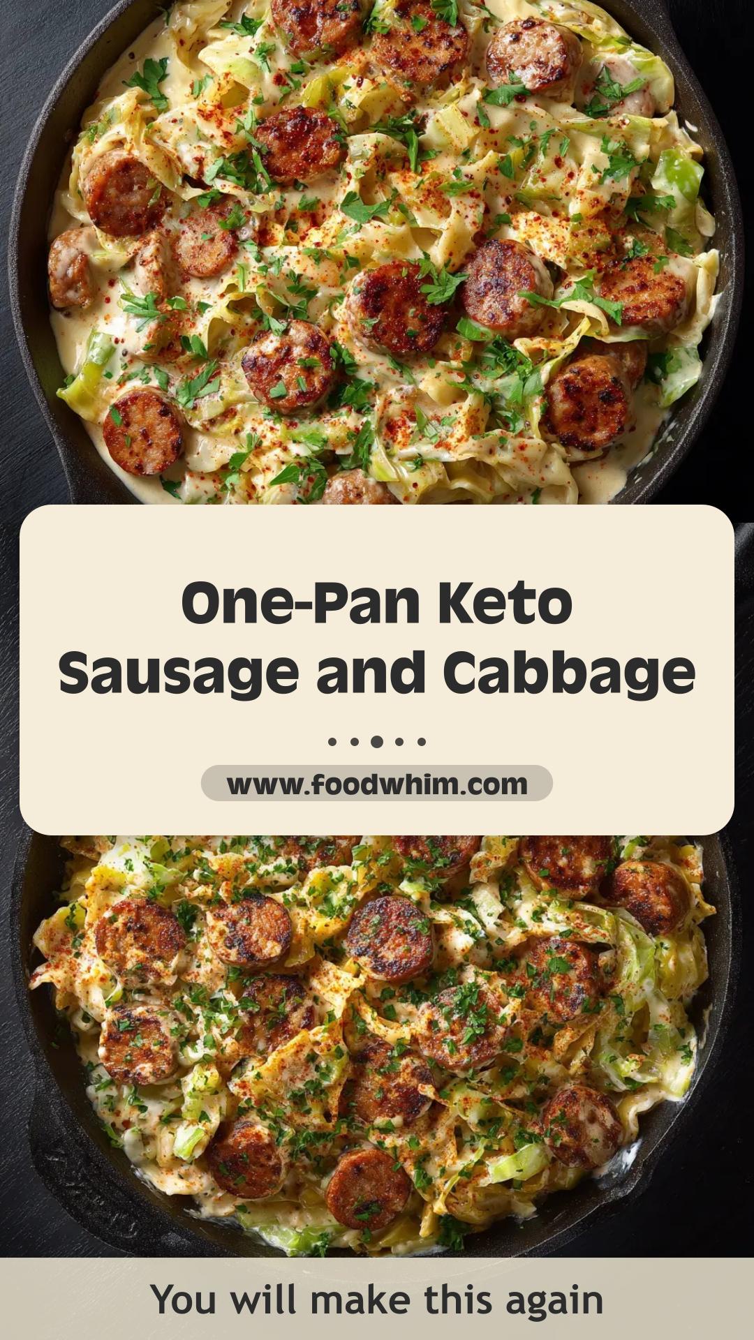 Keto Sausage and Cabbage Skillet with Smoked Paprika — pin 1