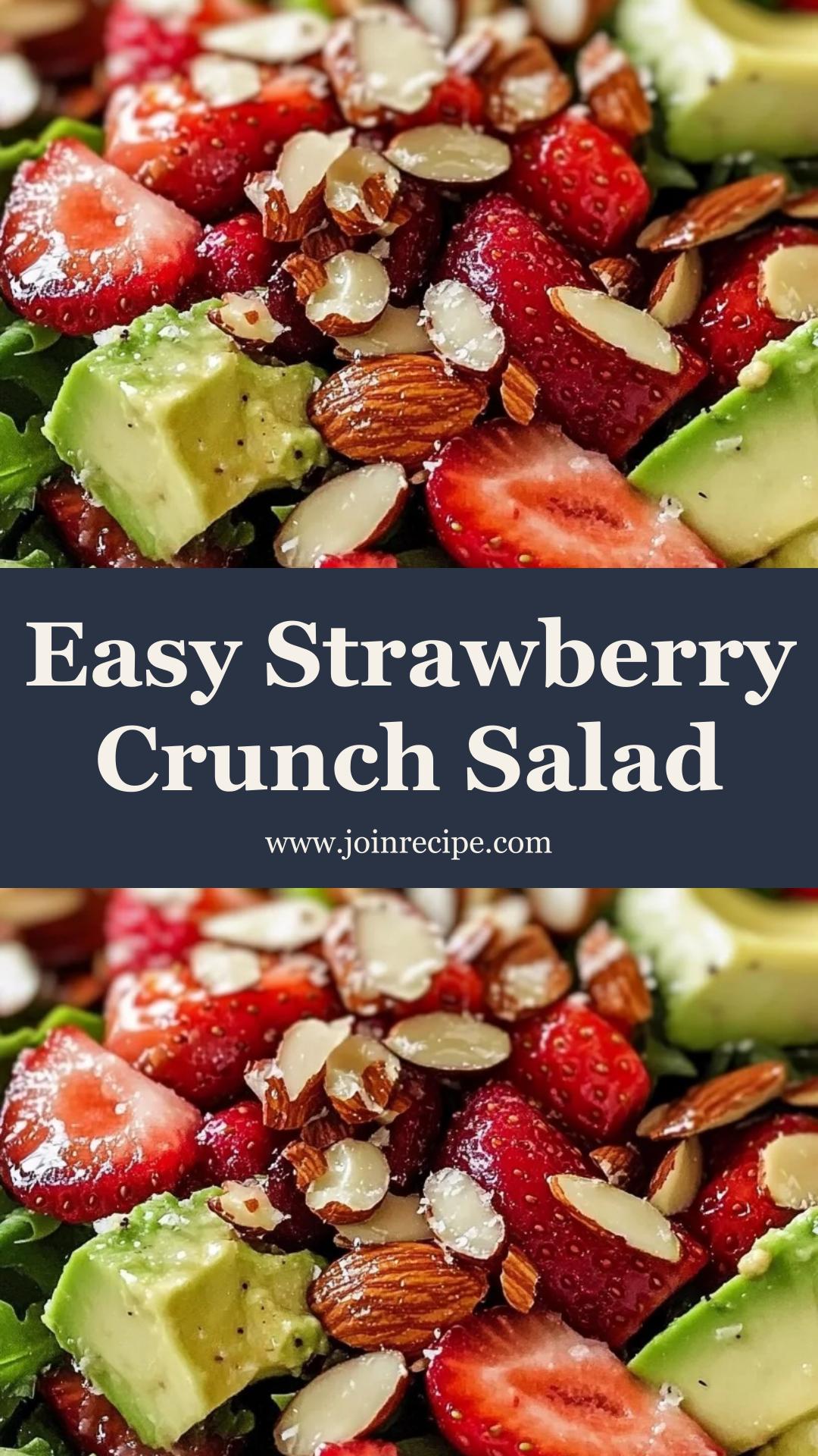 Strawberry Crunch Salad: A Vibrant Mix of Sweet Strawberries and Creamy Avocado — pin 3
