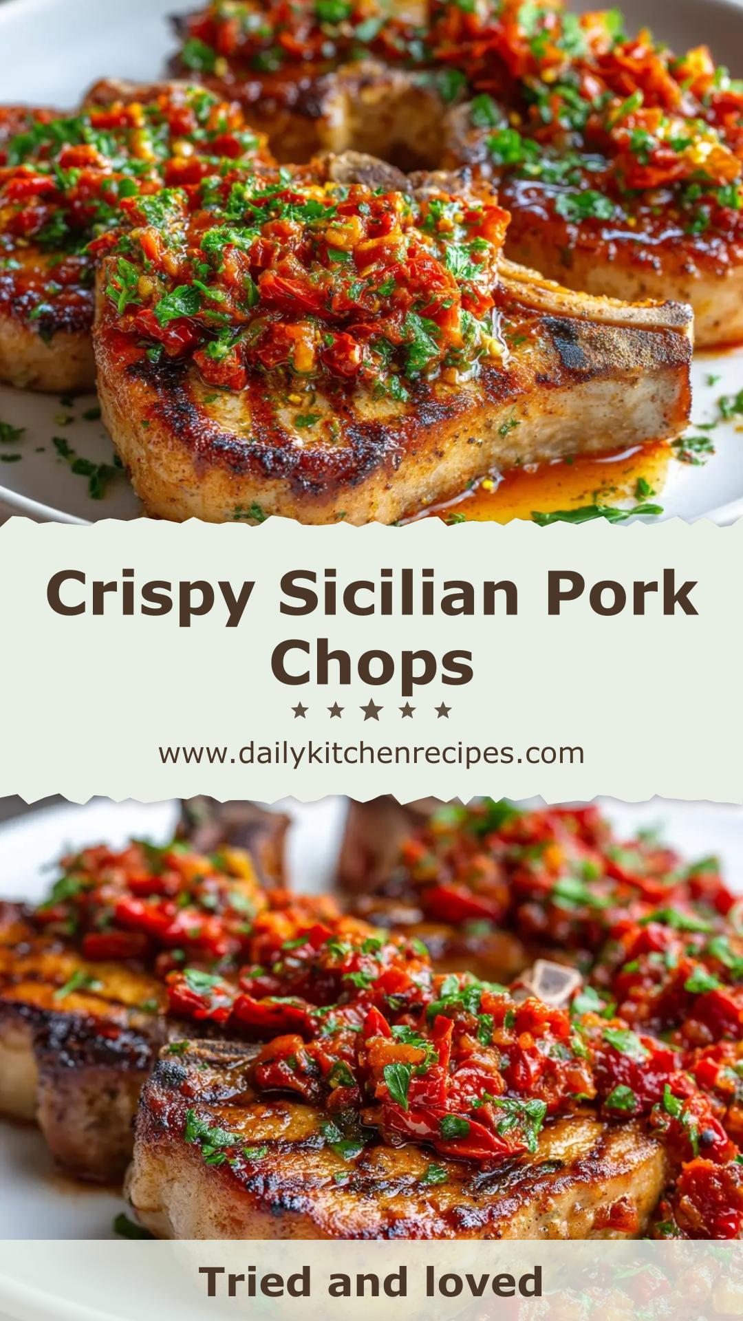 Sicilian Pork Chops with Parmesan Herb Crust — pin 1