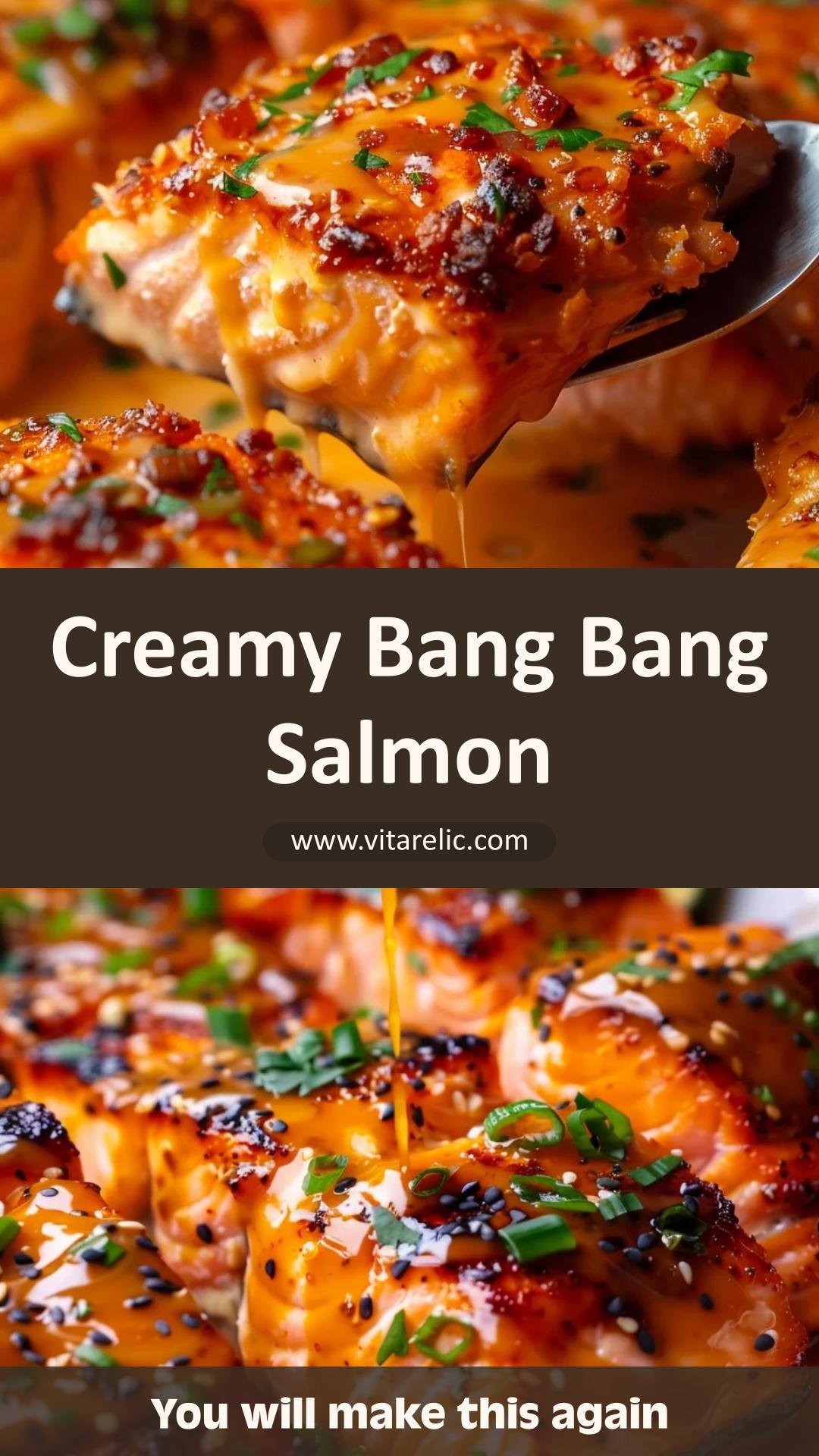 Bang Bang Salmon with Creamy Sweet Chili Sriracha Sauce — pin 1