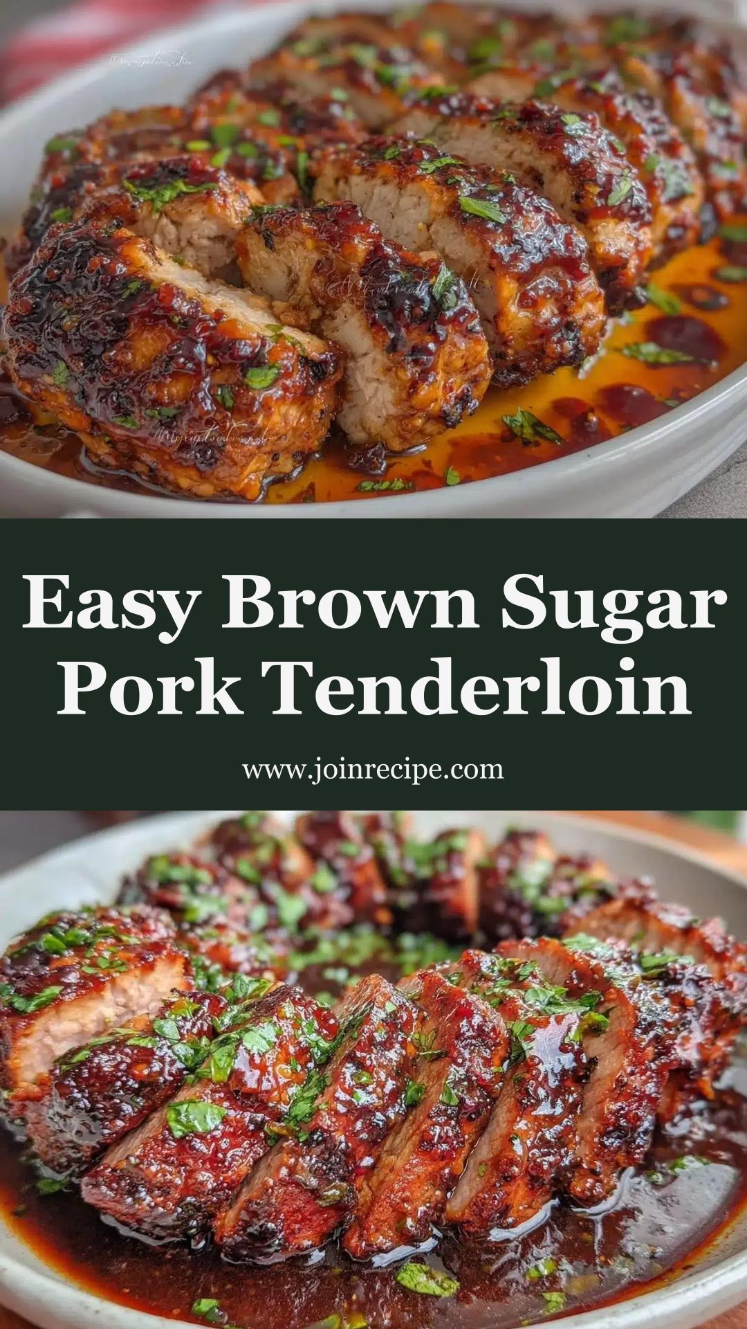 Crockpot Brown Sugar Pork Tenderloin: Easy 3-Ingredient Slow Cooker Dinner — pin 3