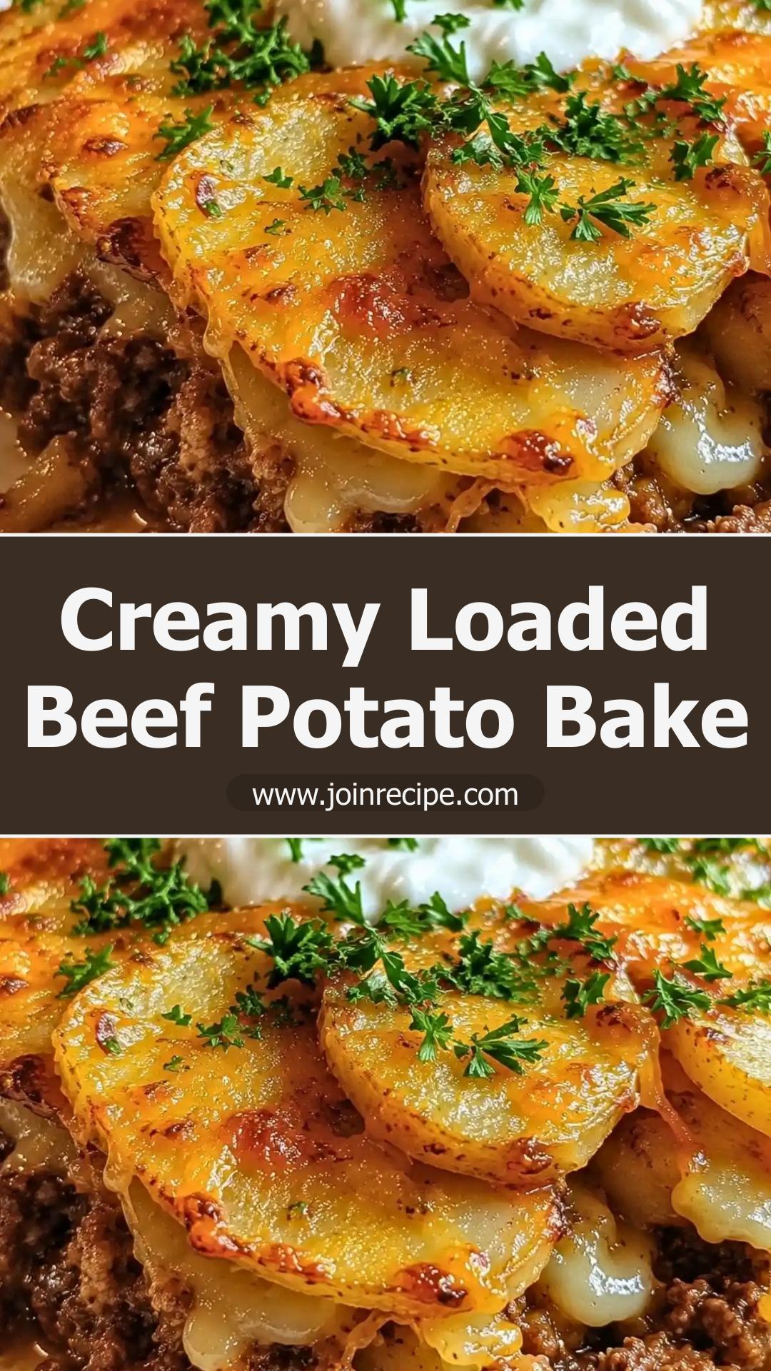 Loaded Beef and Potato Bake with Creamy Greek Yogurt Layers — pin 1