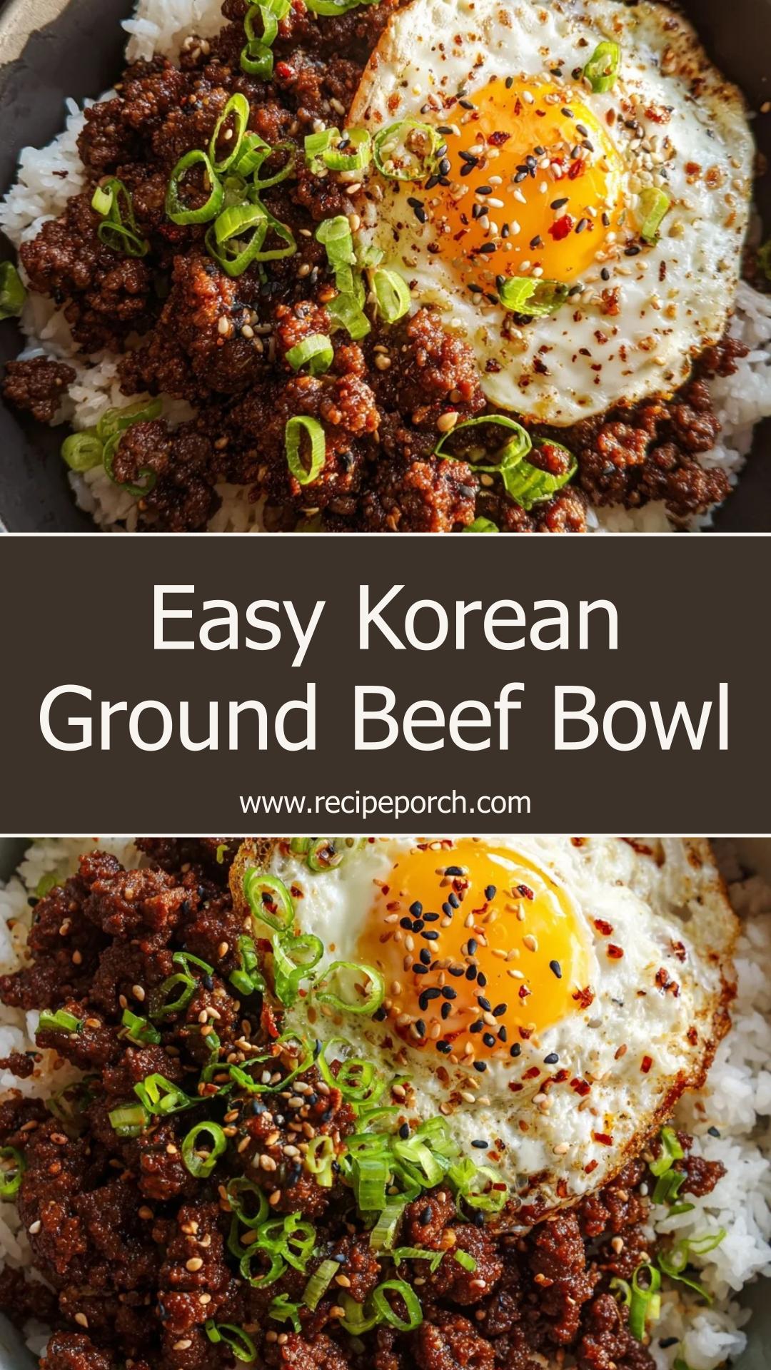 Korean Ground Beef Bowl: 25-Minute Dinner — pin 1