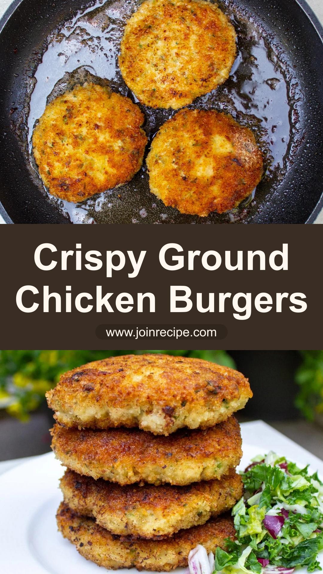 Crispy Ground Chicken Burgers with Juicy Panade and Panko Crust — pin 1