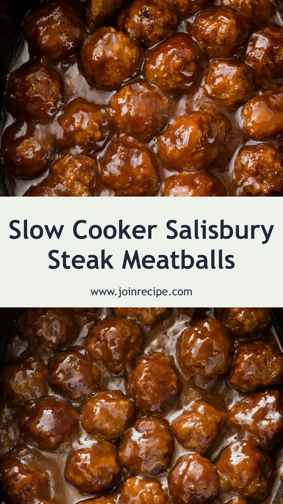 Slow Cooker Salisbury Steak Meatballs: Comforting Richness in Hearty Gravy — pin 1