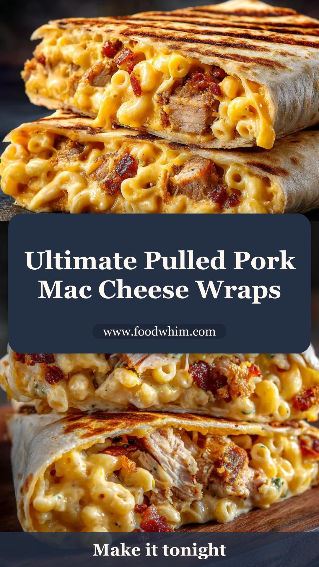 Pulled Pork Mac & Cheese Wraps with BBQ Pork — pin 1