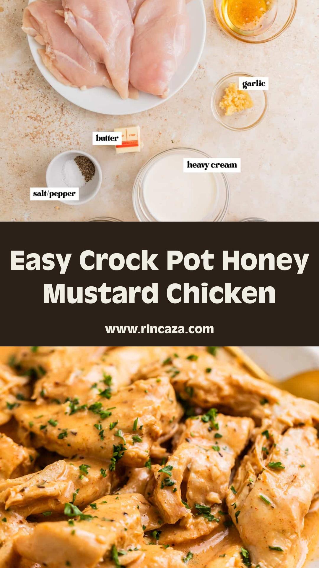 Crock Pot Honey Mustard Chicken with Creamy Dijon Sauce — pin 2