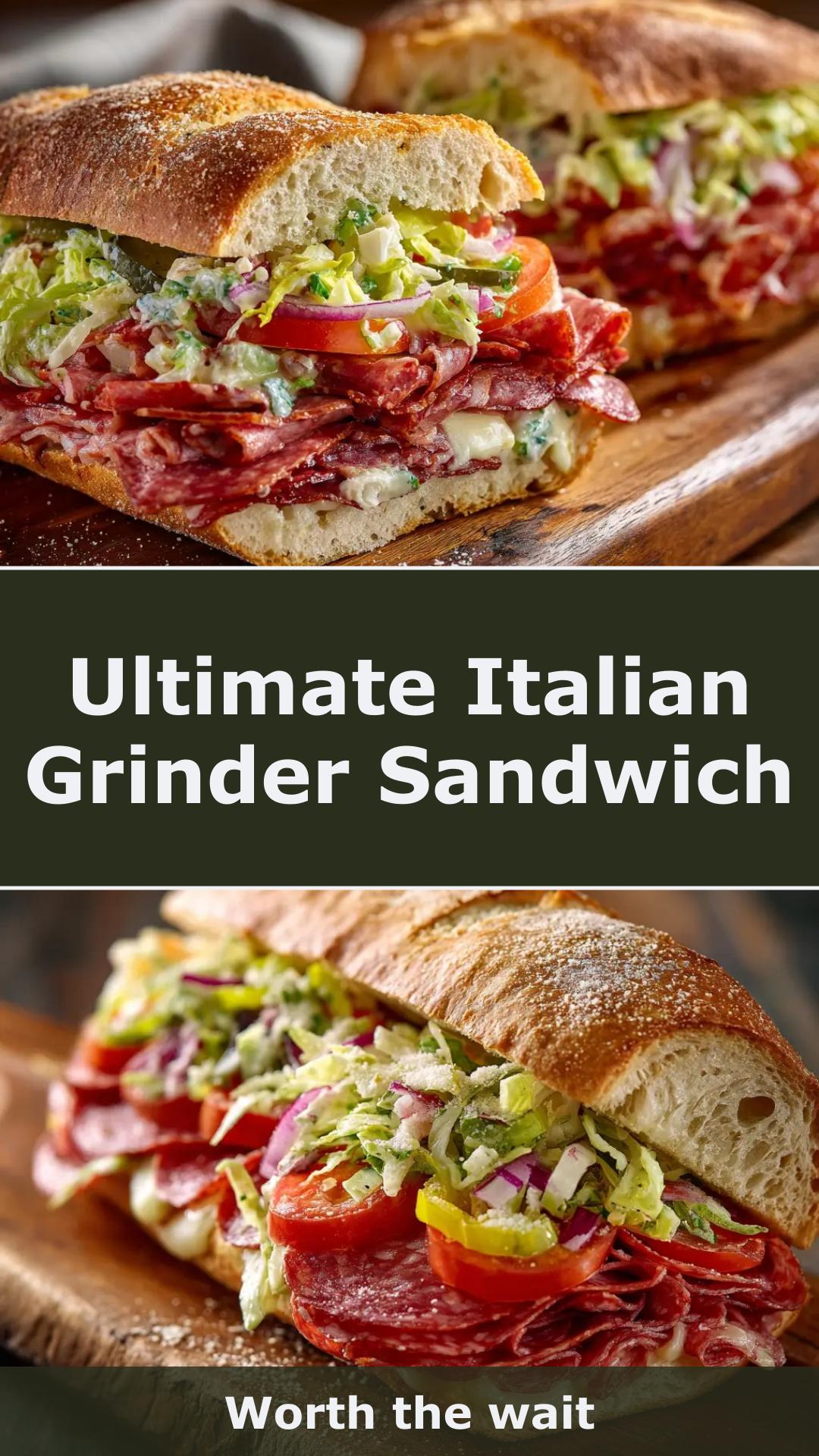 Italian Grinder Sandwich with Provolone and Pepperoncini — pin 1