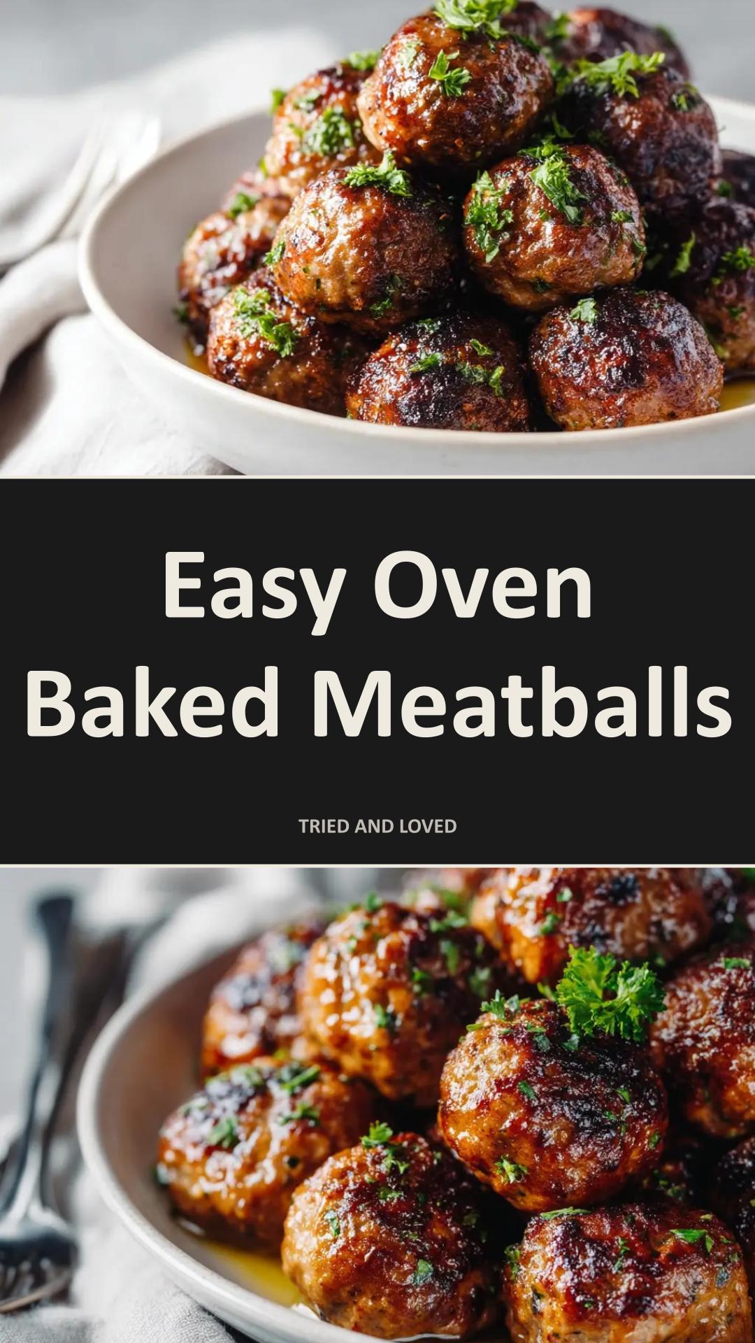 Oven Baked Meatballs with Beef and Pork — pin 1