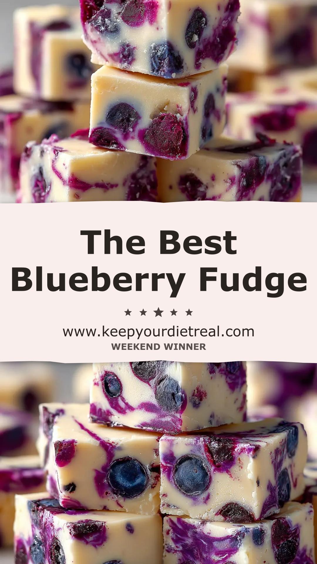 Blueberry Fudge with White Chocolate and Blueberry Swirl — pin 2