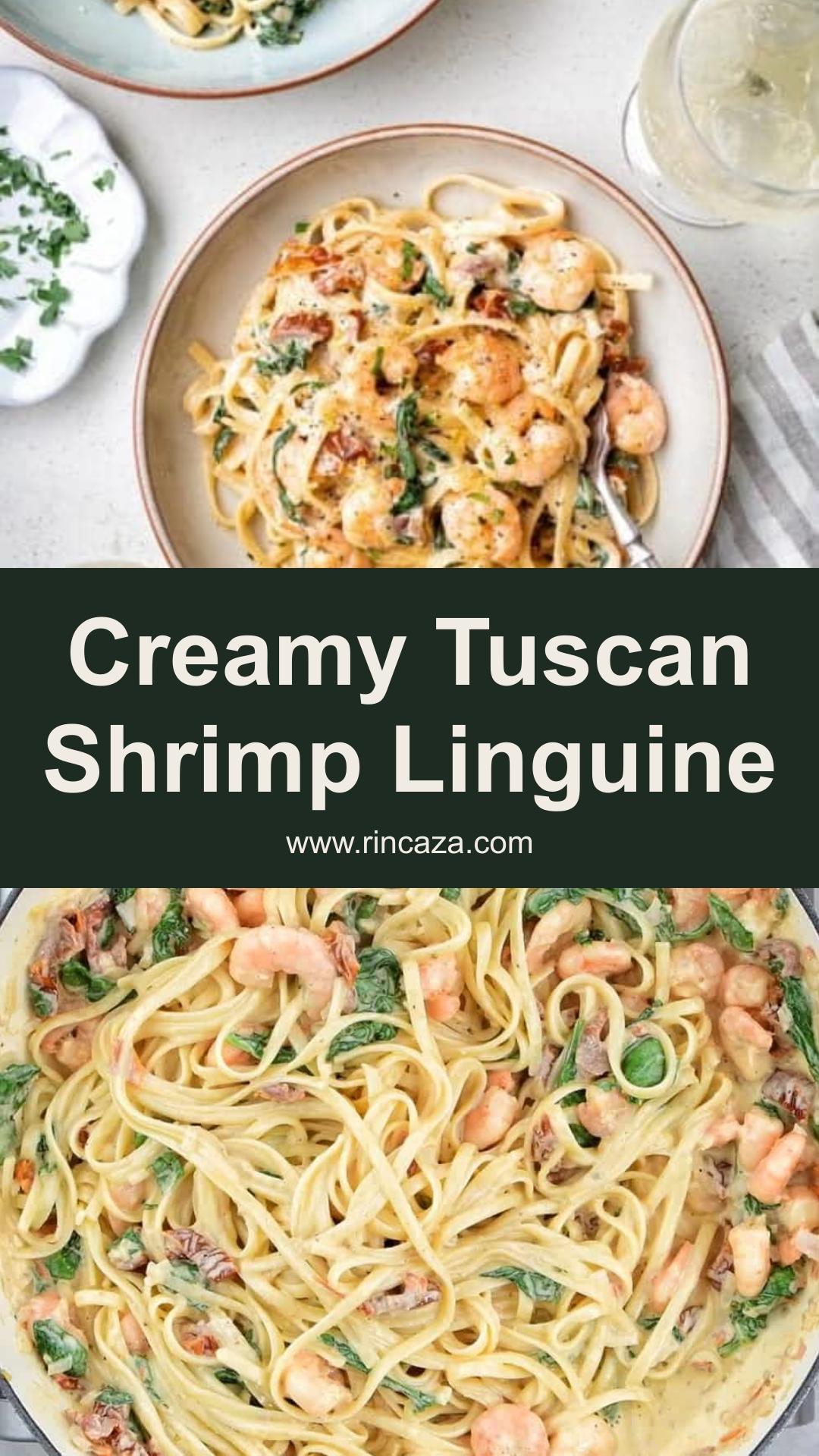 Creamy Tuscan Shrimp Linguine with Sun-Dried Tomatoes and Spinach — pin 3
