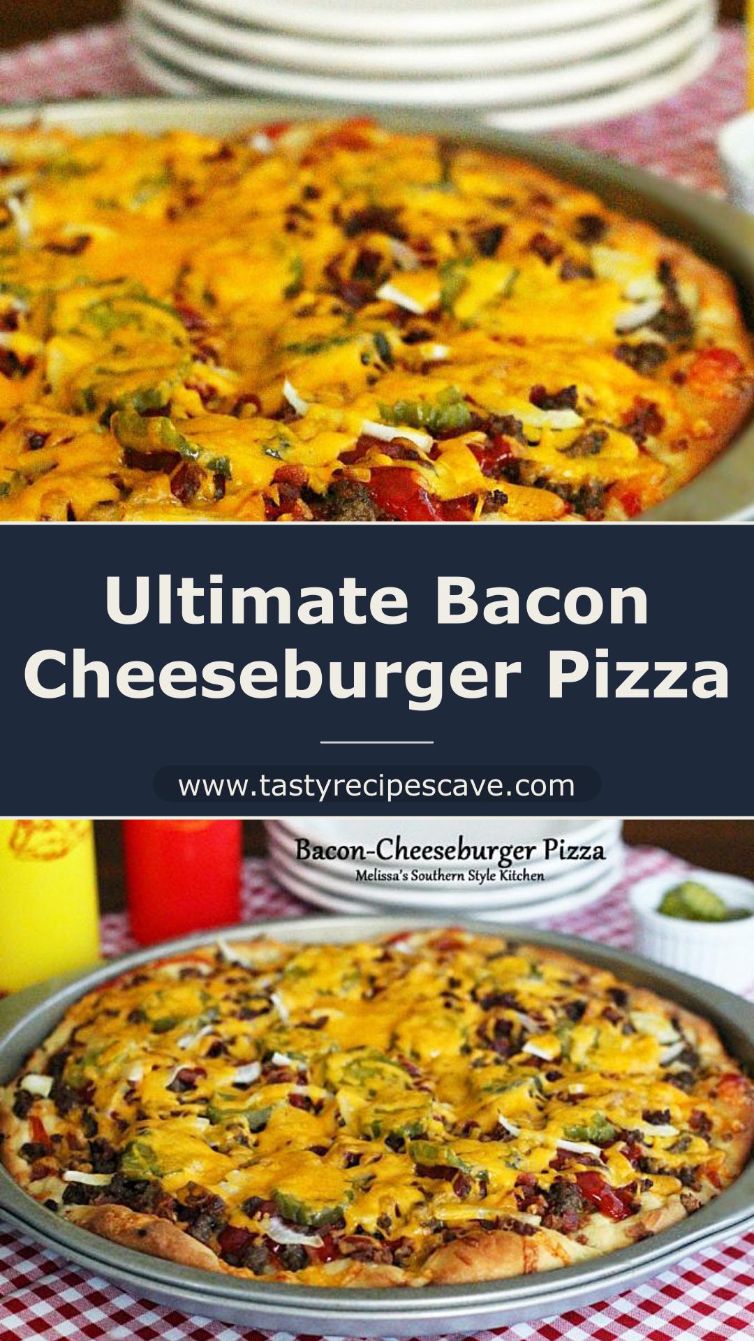 Bacon Cheeseburger Pizza with Cheddar and Pickles — pin 3