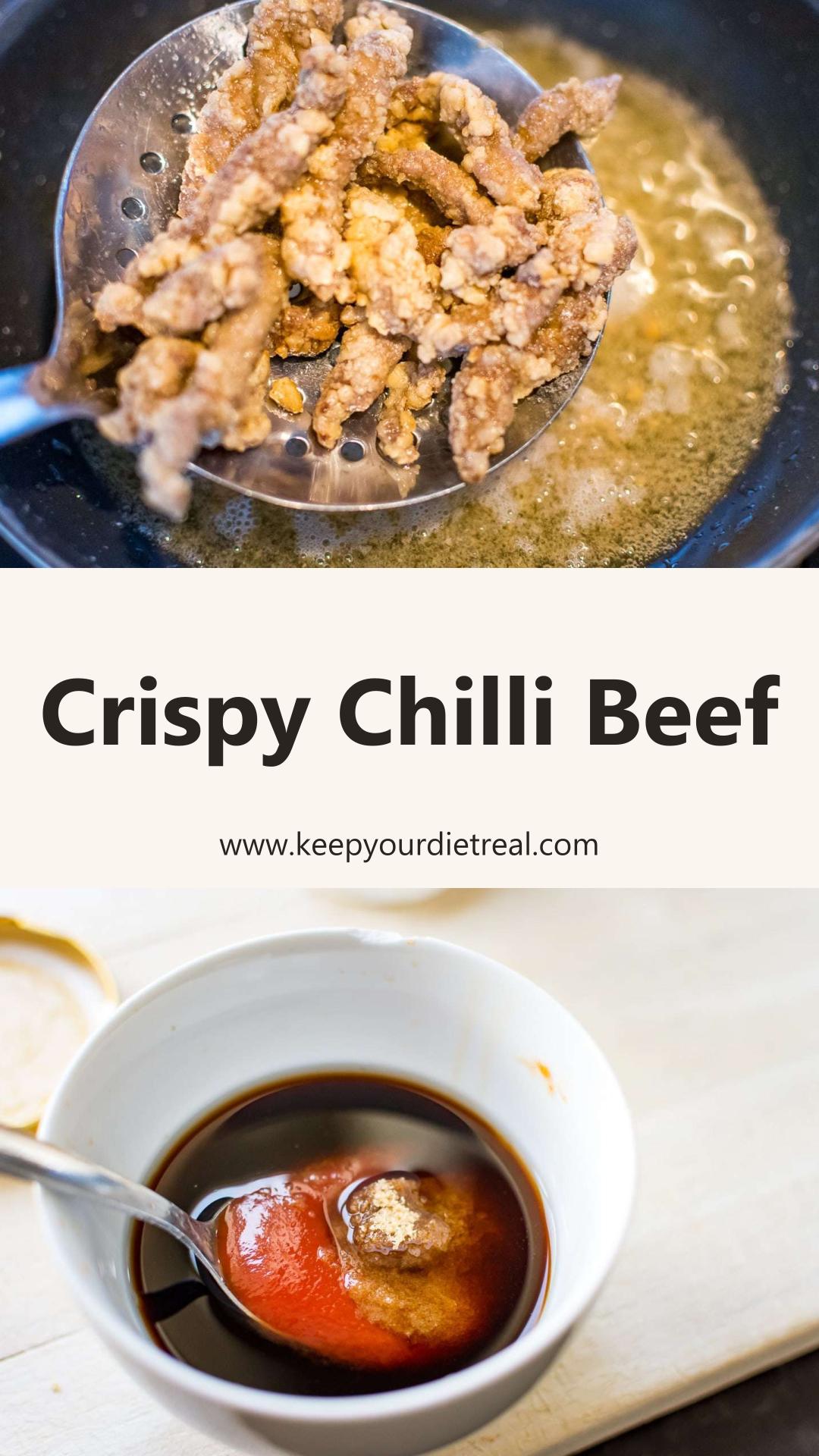 Crispy Chilli Beef With Sticky Sweet-Spicy Sauce — pin 1