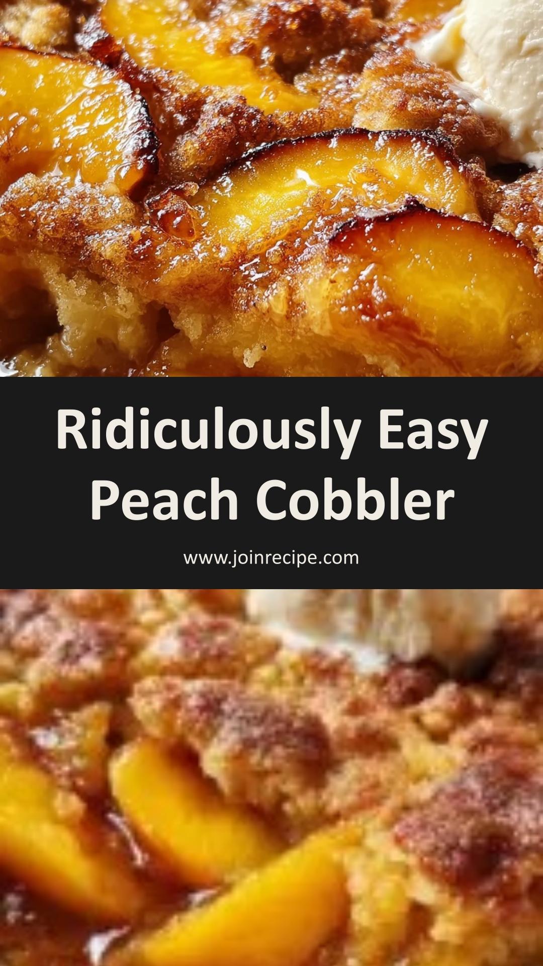 Ridiculously Easy Peach Cobbler: A Simple Comfort Dessert — pin 1
