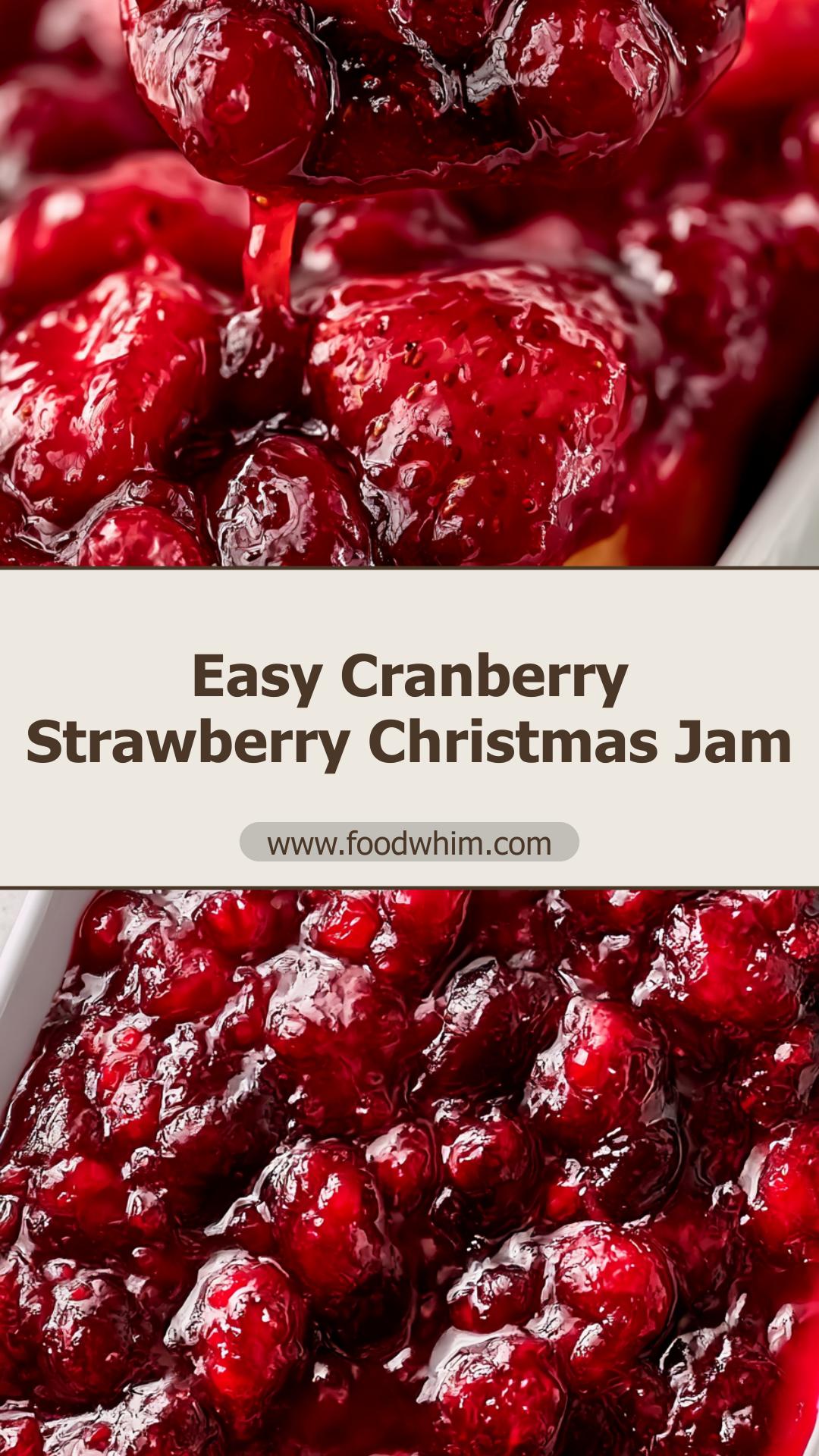 Cranberry Strawberry Christmas Jam: Bright No-Pectin Holiday Spread — pin 3