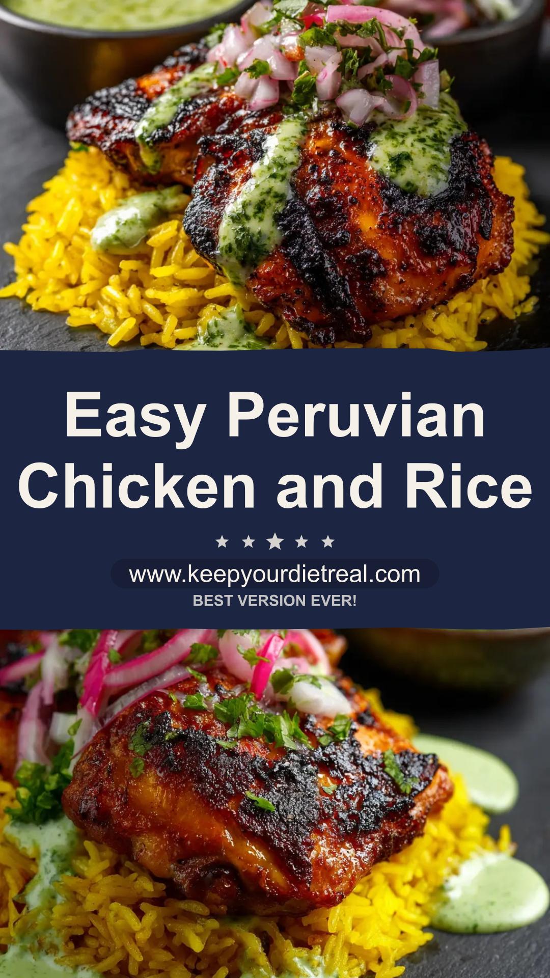 Peruvian Chicken and Rice with Cilantro Green Rice — pin 2