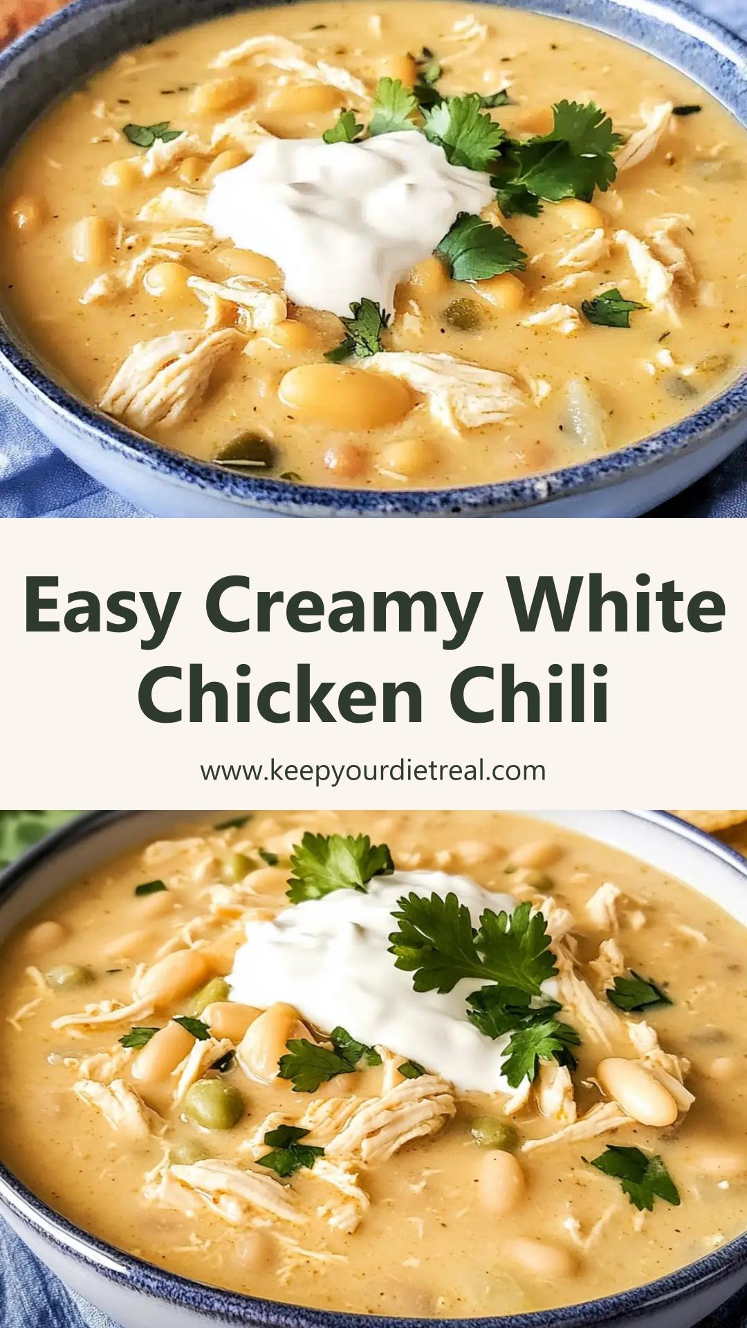 Crockpot Creamy White Chicken Chili: Hearty Comfort in a Bowl — pin 1