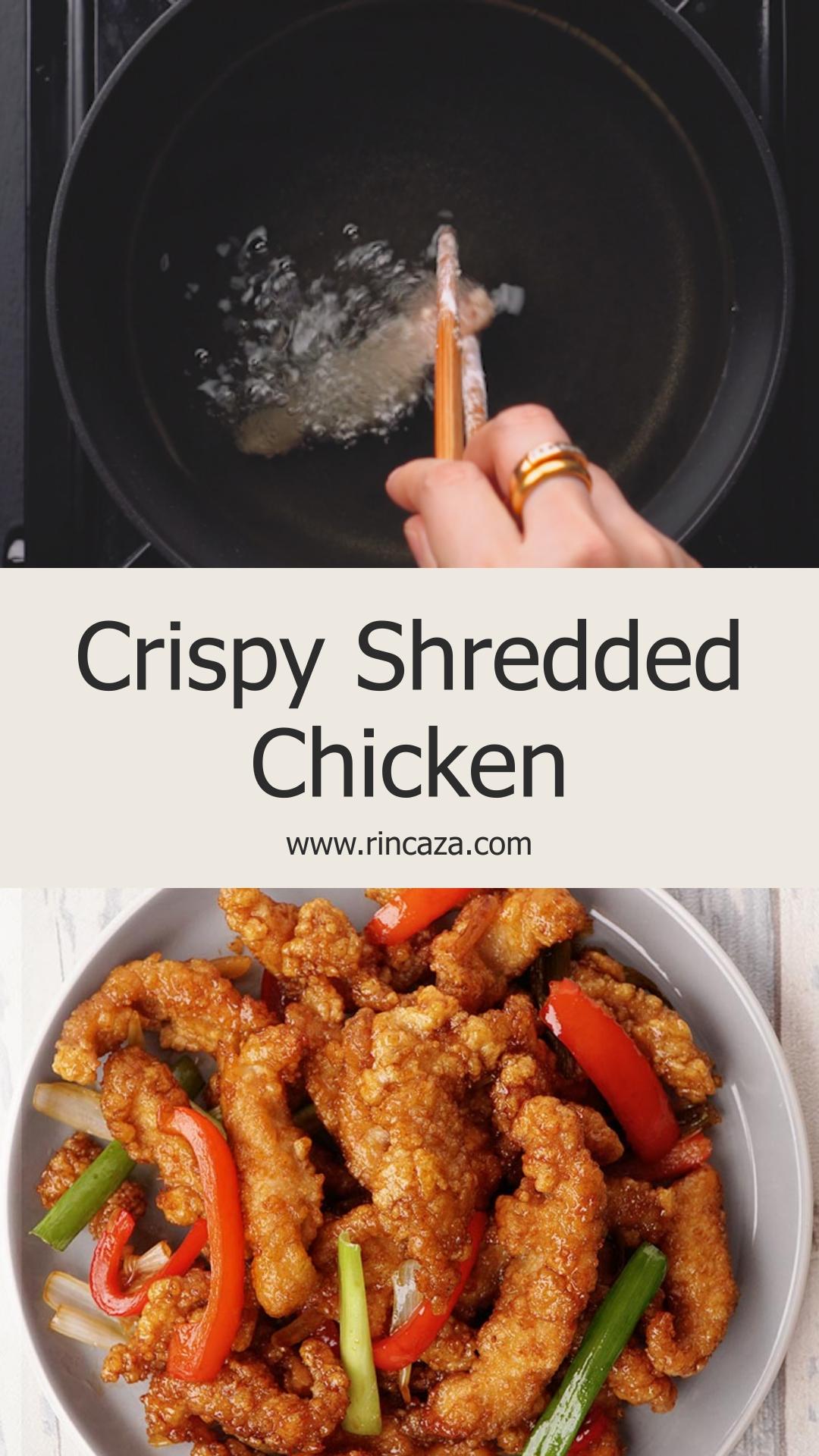 Crispy Shredded Chicken with Sweet, Sour and Savoury Sauce — pin 1