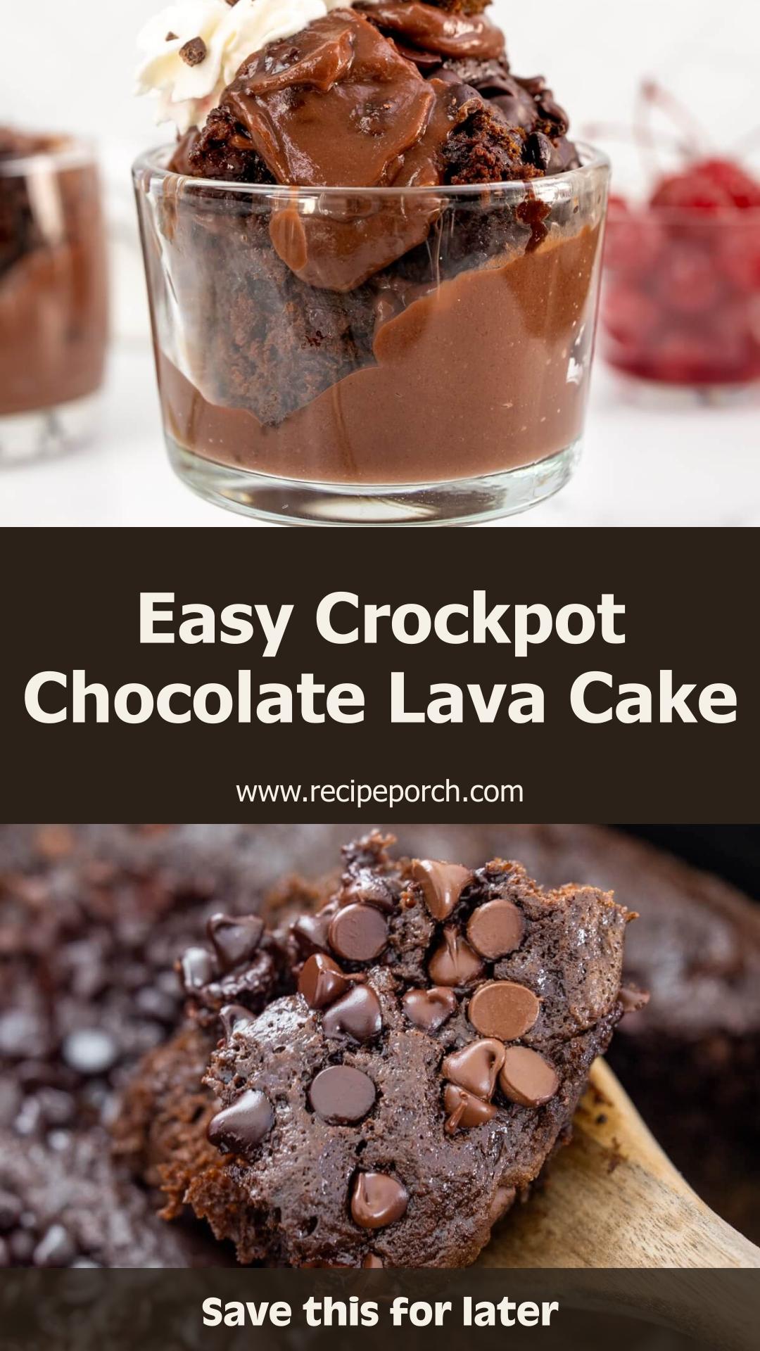 Crockpot Chocolate Lava Cake with Chocolate Chips — pin 2