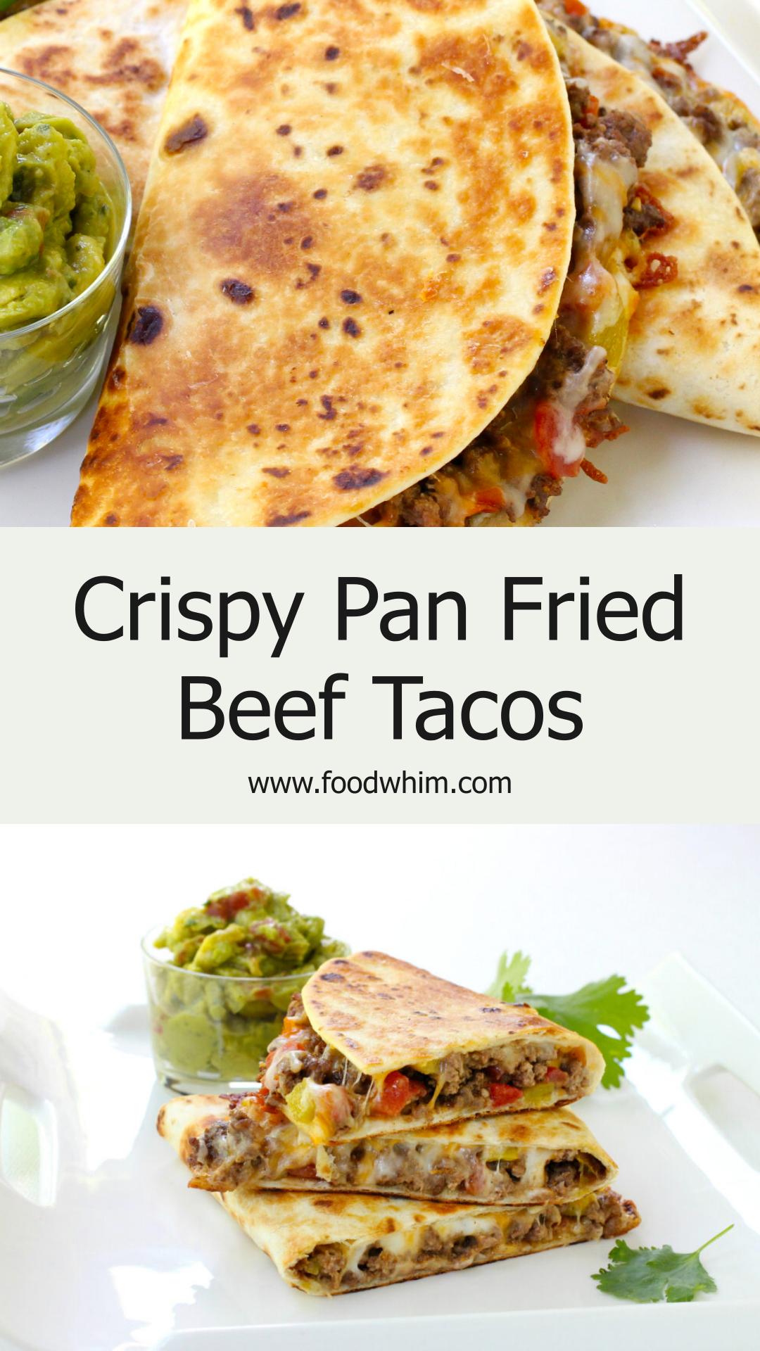 Pan Fried Beef Tacos with Crispy Flour Tortillas and Green Chiles — pin 3