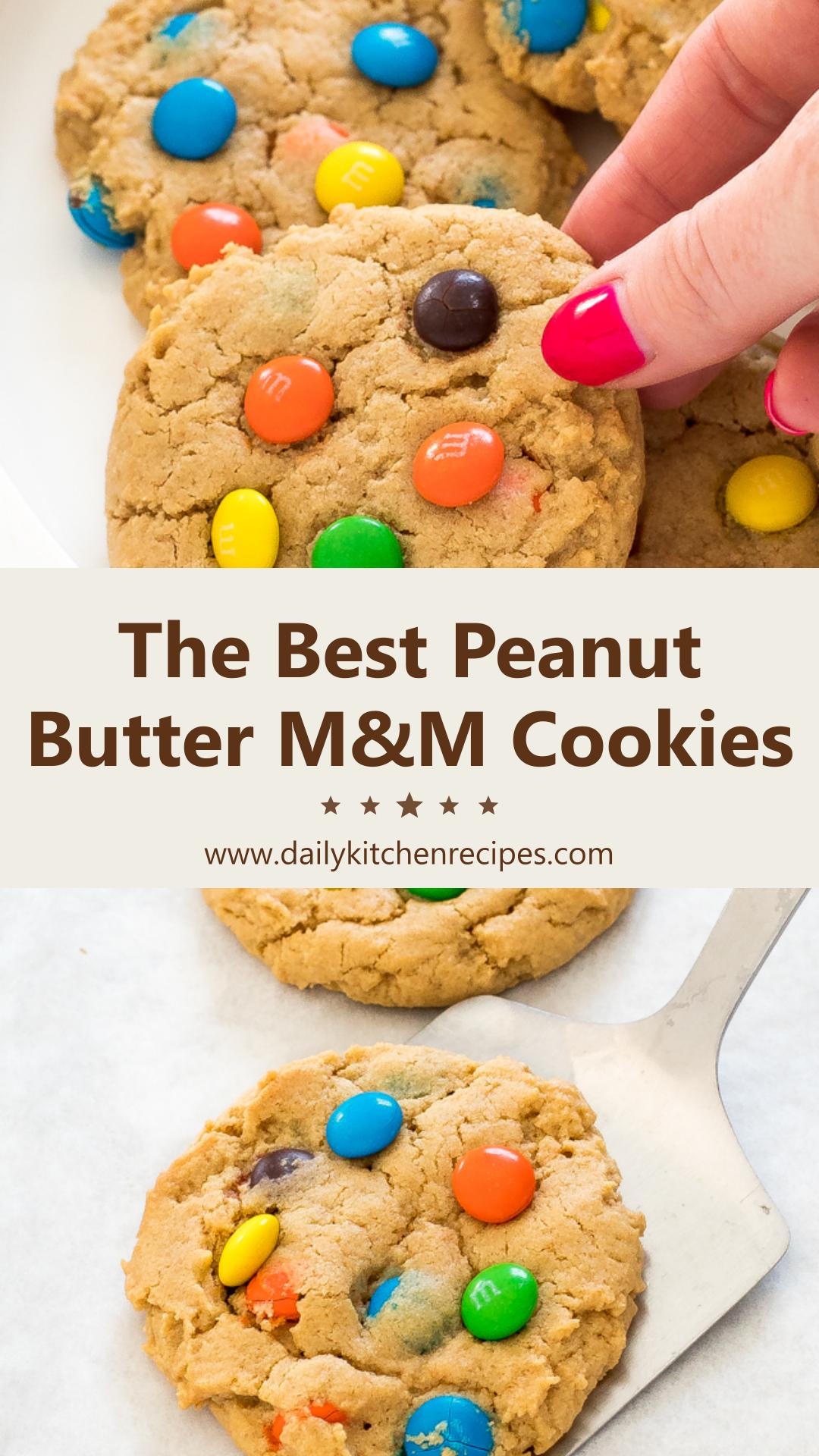 Soft & Chewy Peanut Butter M&M Cookies 10 Minutes Awesome — pin 2