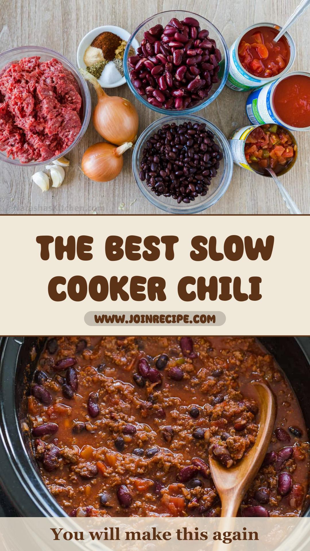 Classic Slow Cooker Chili with Tender Beef and Homemade Seasoning — pin 1