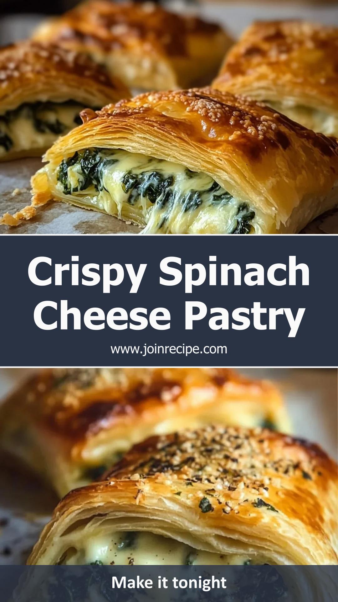 Cheese and Spinach Stuffed Pastry with Flaky Puff Pastry — pin 4