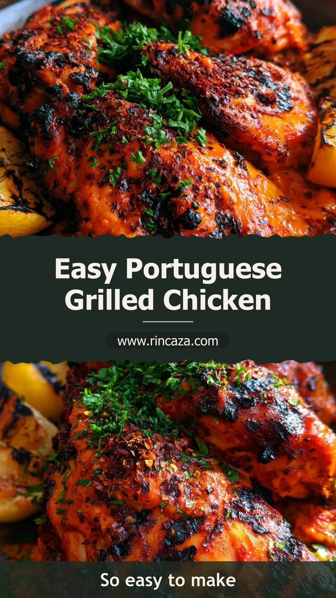 Portuguese Grilled Chicken with Spicy Piri Piri Glaze and Charred Lemon — pin 2