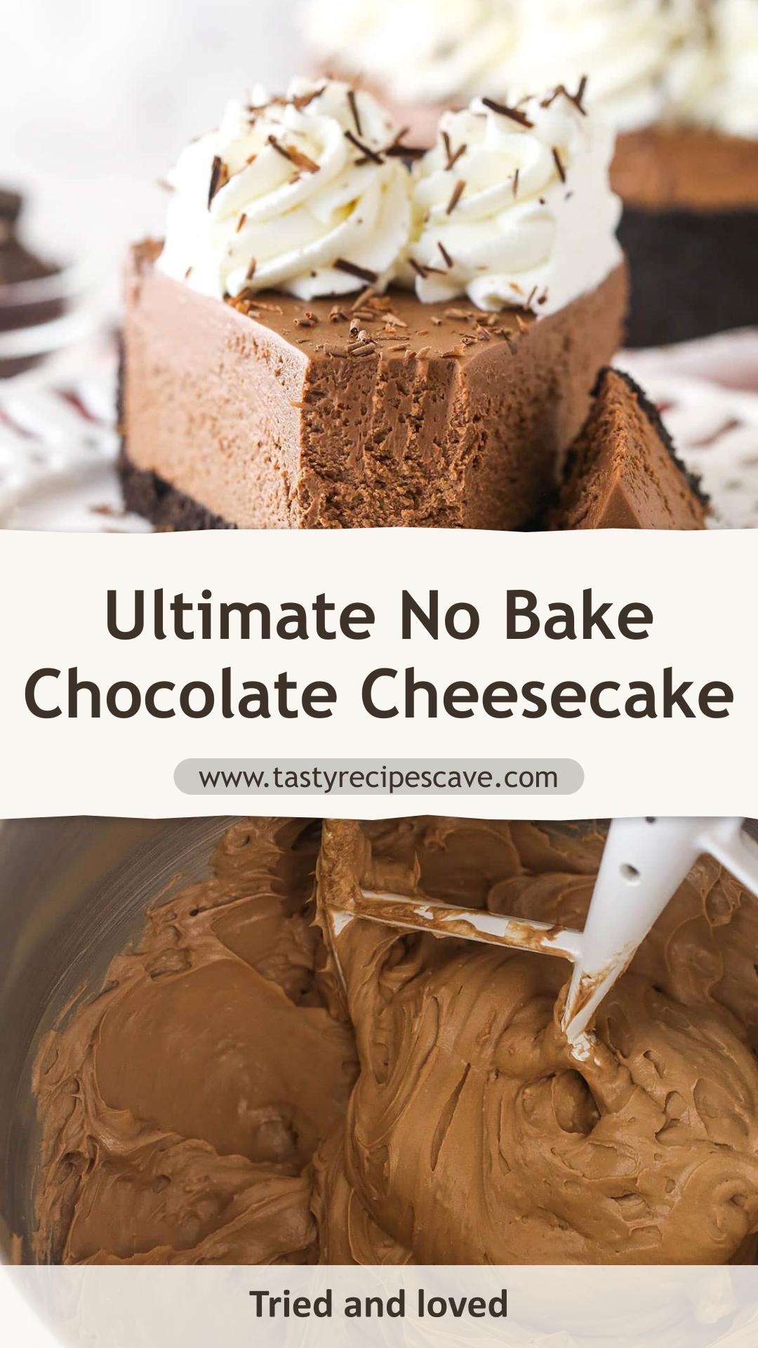 No Bake Chocolate Cheesecake with Oreo Crust — pin 2