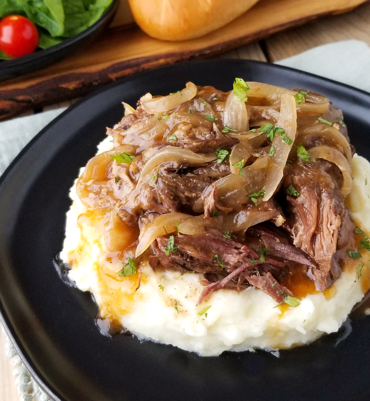 French Onion Pot Roast with Tender Onions and Savory Gravy